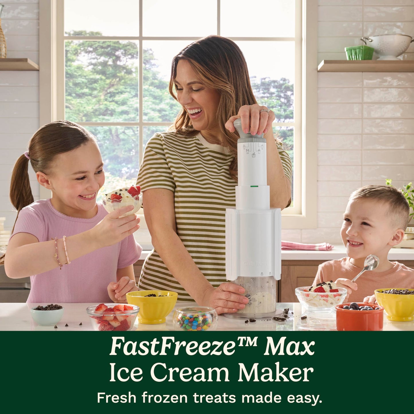 Cuisinart Ice Cream Maker – Cuisinart FastFreeze MAX 5-in-1 Ice Cream, Milkshakes, Slushies, Sorbets and Mix-Ins, Freeze Wand, Two Large 1-Pint Mixing Cups with Lids, Easy to Clean, ICE-FD50