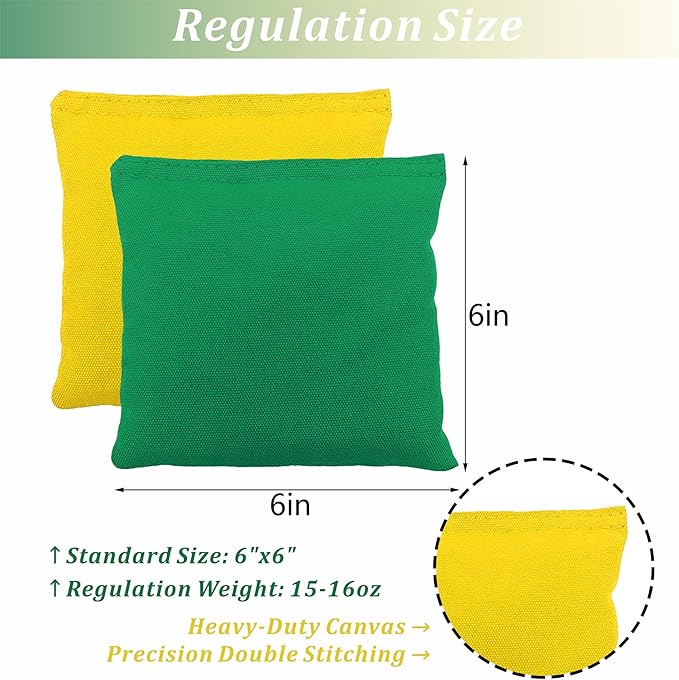 Cornhole Bags Set of 8 Regulation Professional Corn Hole Bean Bags Weather Resistant for Tossing Adults Yard Game