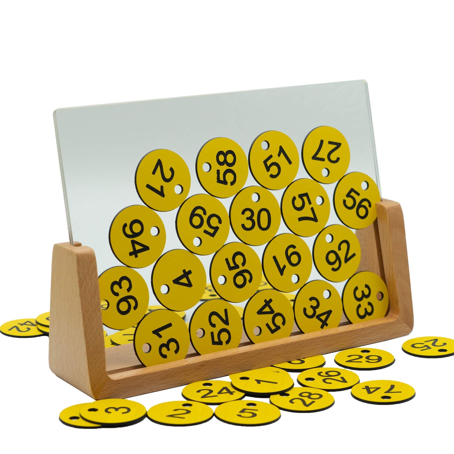 StayMax Plastic ID Number Tags Engraved Tags Key Tags Without Key Rings (1-50, Yellow)