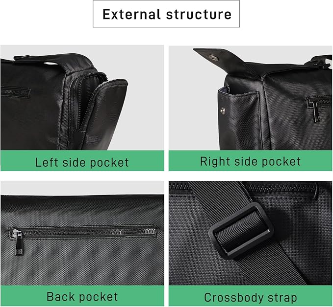 Small Sports Bag Waterproof Ultra-Light Gym Duffle for Men & Women Compact Mini Crossbody Bags, Perfect for Running, Travel & Fitness (black-quilting)