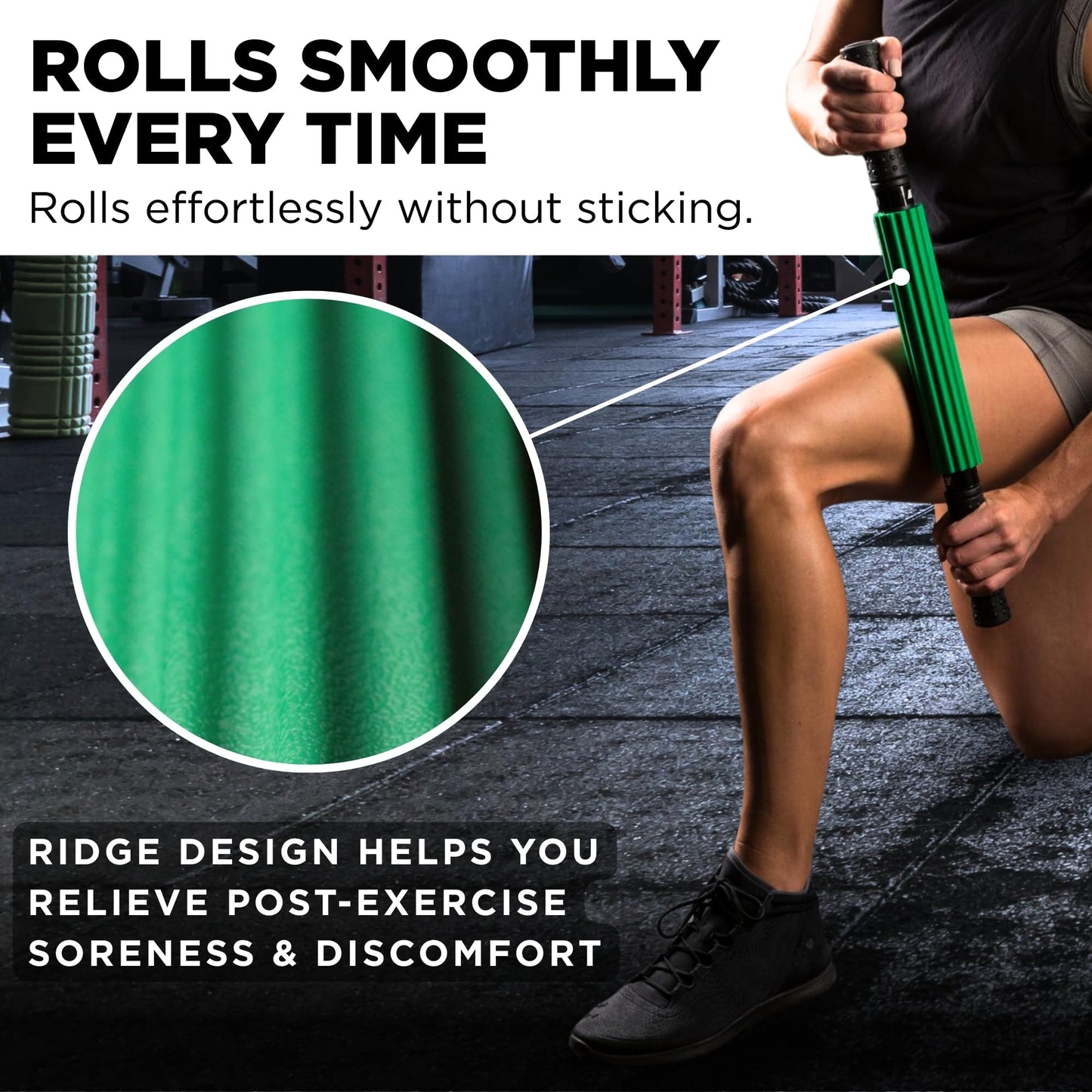 Theraband 13076 Muscle Roller Stick for Self-Myofascial Release, Deep Tissue Massage Rolling Pin, Trigger Point Release and Muscle Soreness, Old Version, One Size