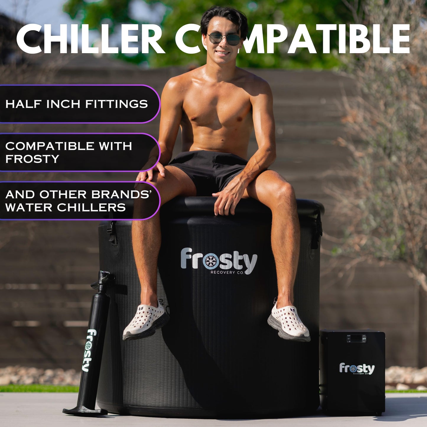 Frosty Ice Pod Pro Cold Plunge - Inflatable Ice Tub for Cold Water Therapy - Pro Grade Cold Plunge Ice Pod with Water Chiller Compatibility - The Ice Pod Cold Plunge Tub for Ice Bath and Ice Plunge