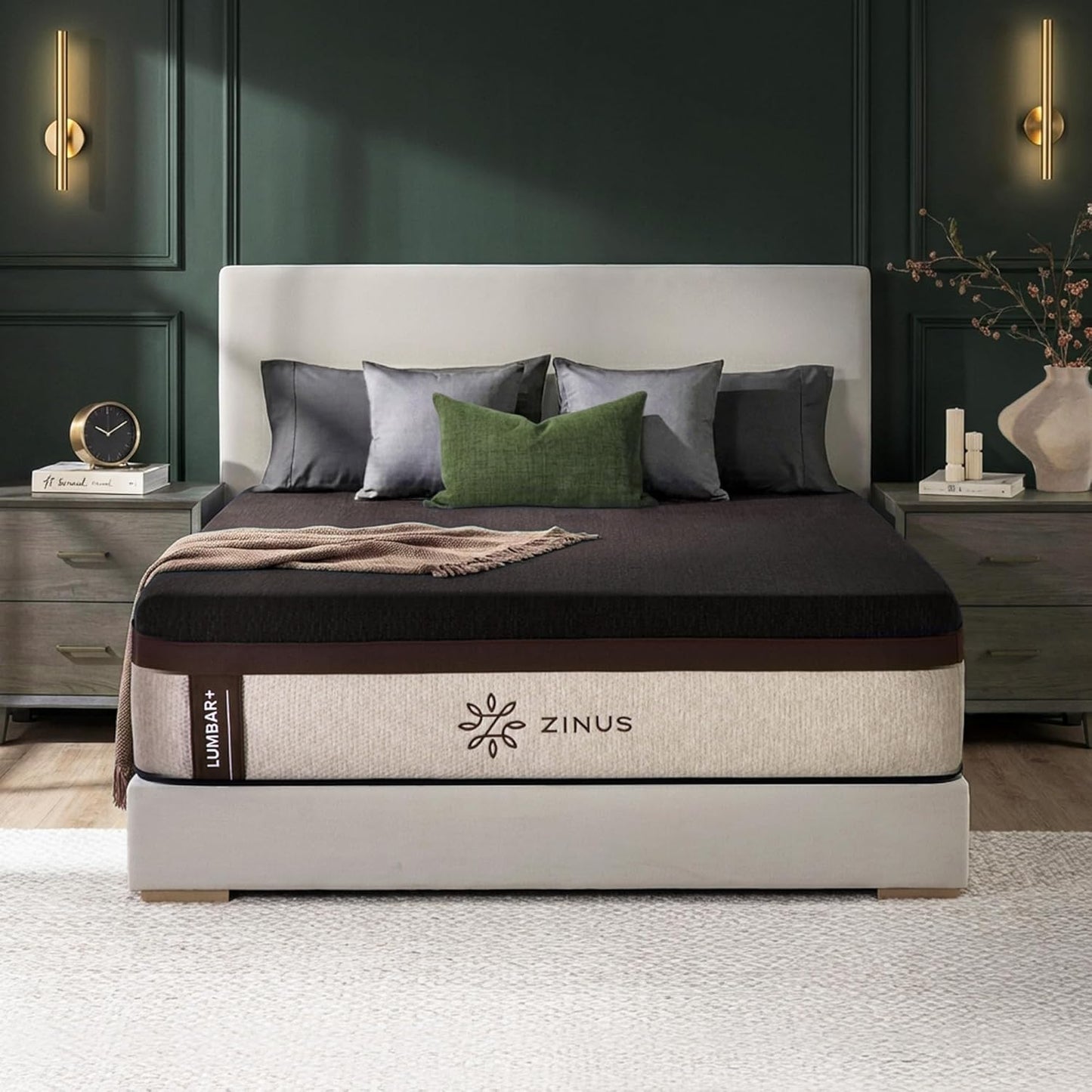 Zinus Lumbar+ Memory Foam Mattress - 14 Inch King, Targeted Lumbar Support & Cooling Gel, CertiPUR-US Certified