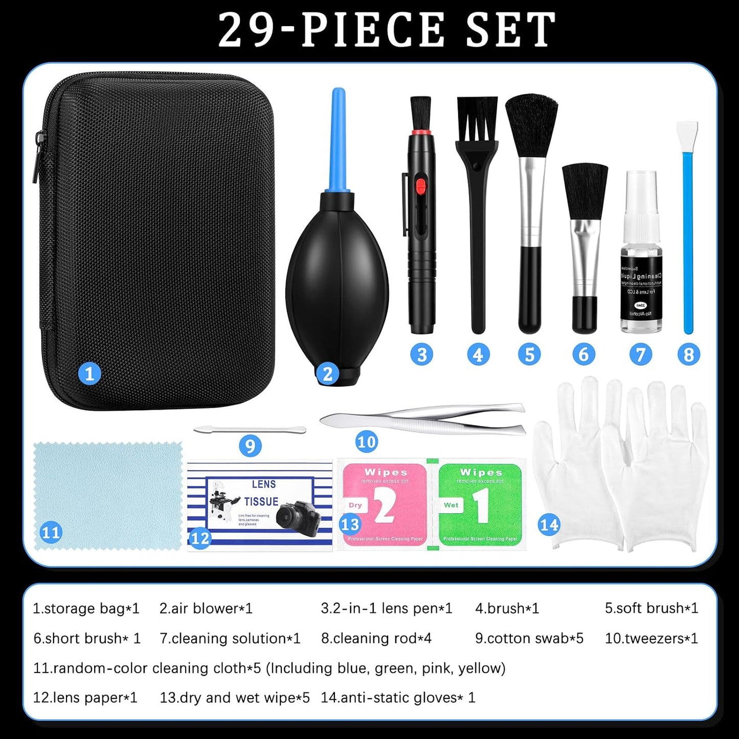 AJWXWO A7III Camera Cleaning Kit for DSLR & Mirrorless Cameras - Camera Accessories Lens, Sensor & Camera Lens Cleaning