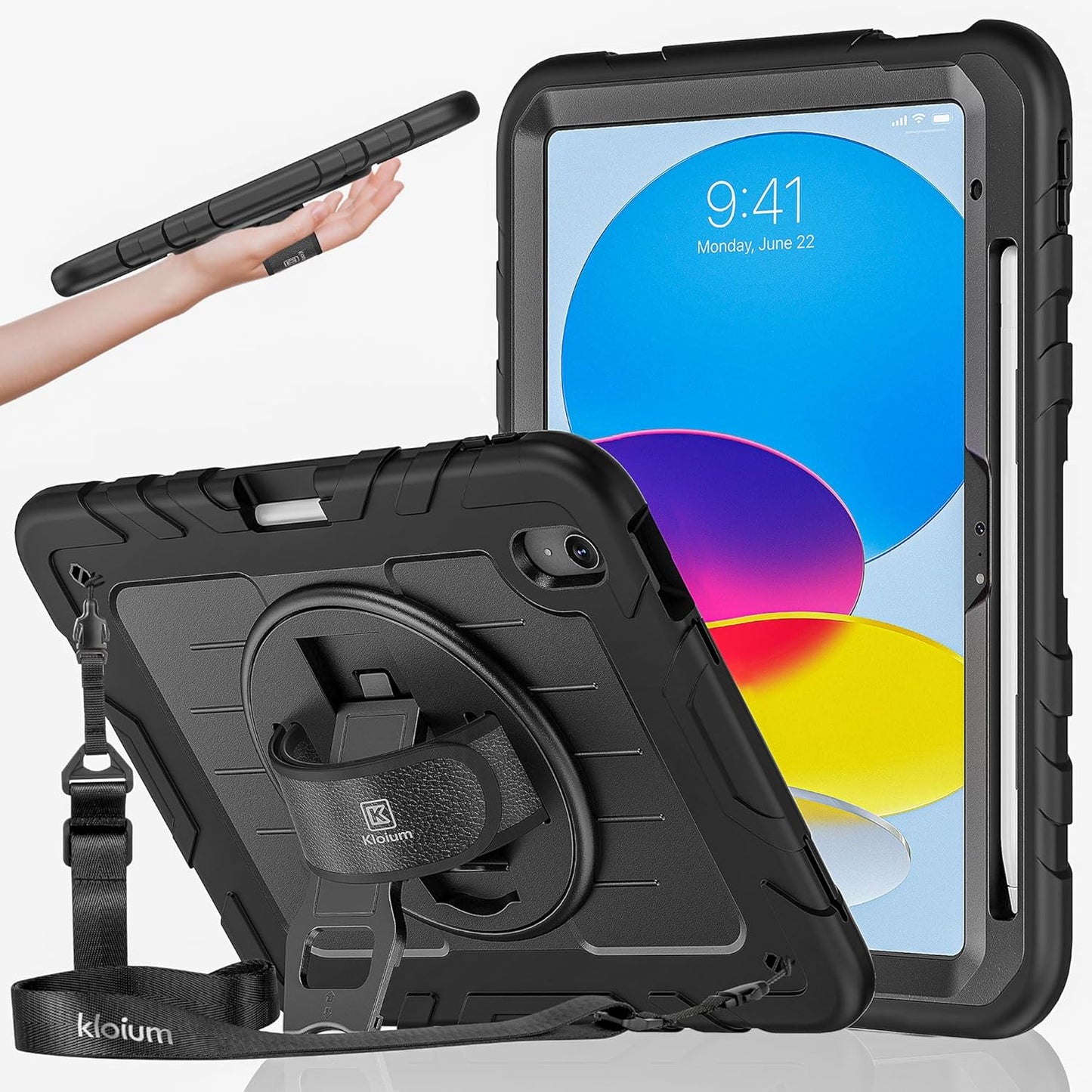 Kloium (A16) 11th (2025) 10th 10.9", 360 Case for iPad Generation & iPad Generation Heavy Duty Shockproof Rugged iPad