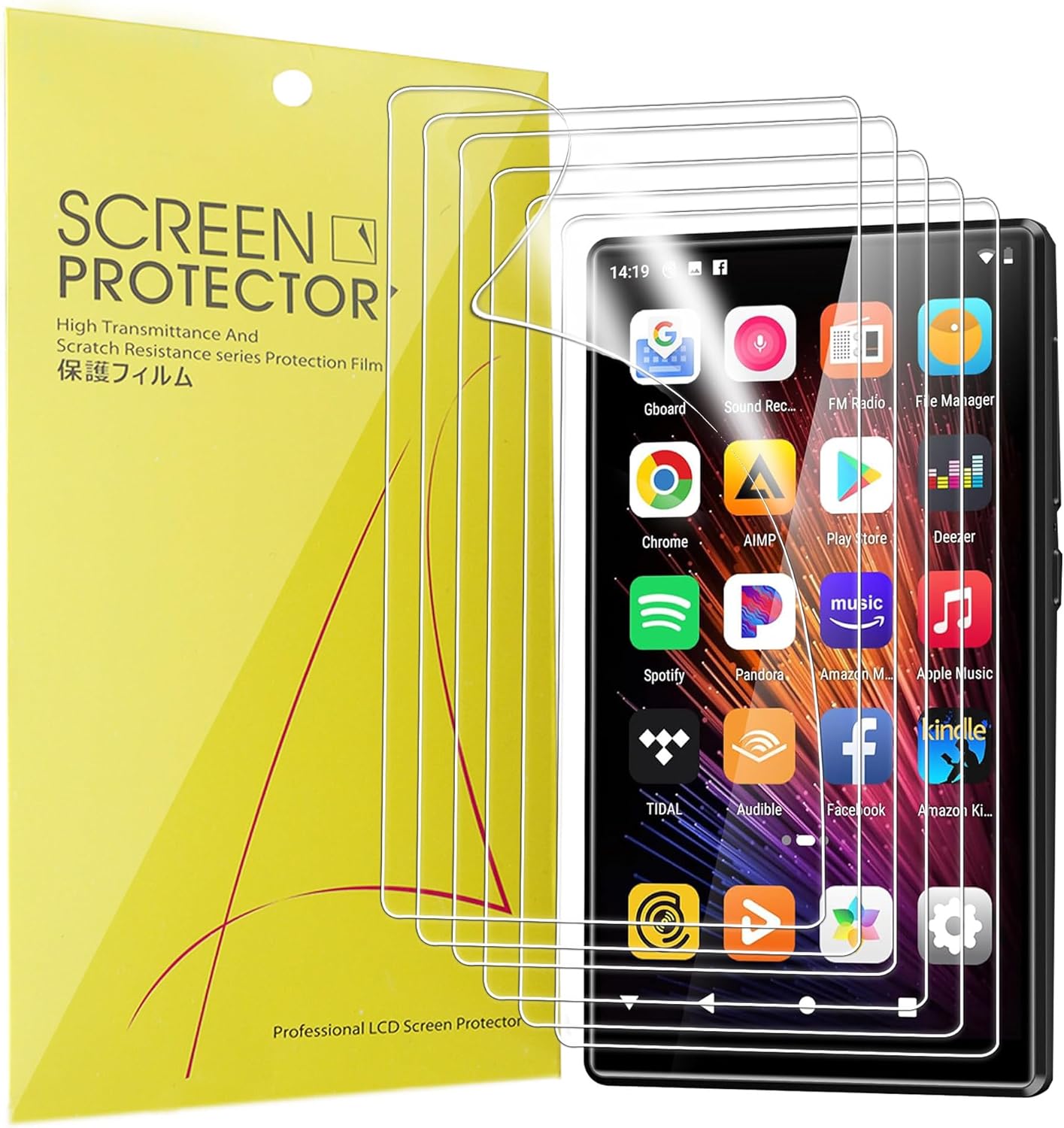 Lamshaw MP3 [6 Pack] 4.7" Mp4 (6 Pack) Compatible for Oilsky Player Screen Protector, Full Coverage TPU Clear Film