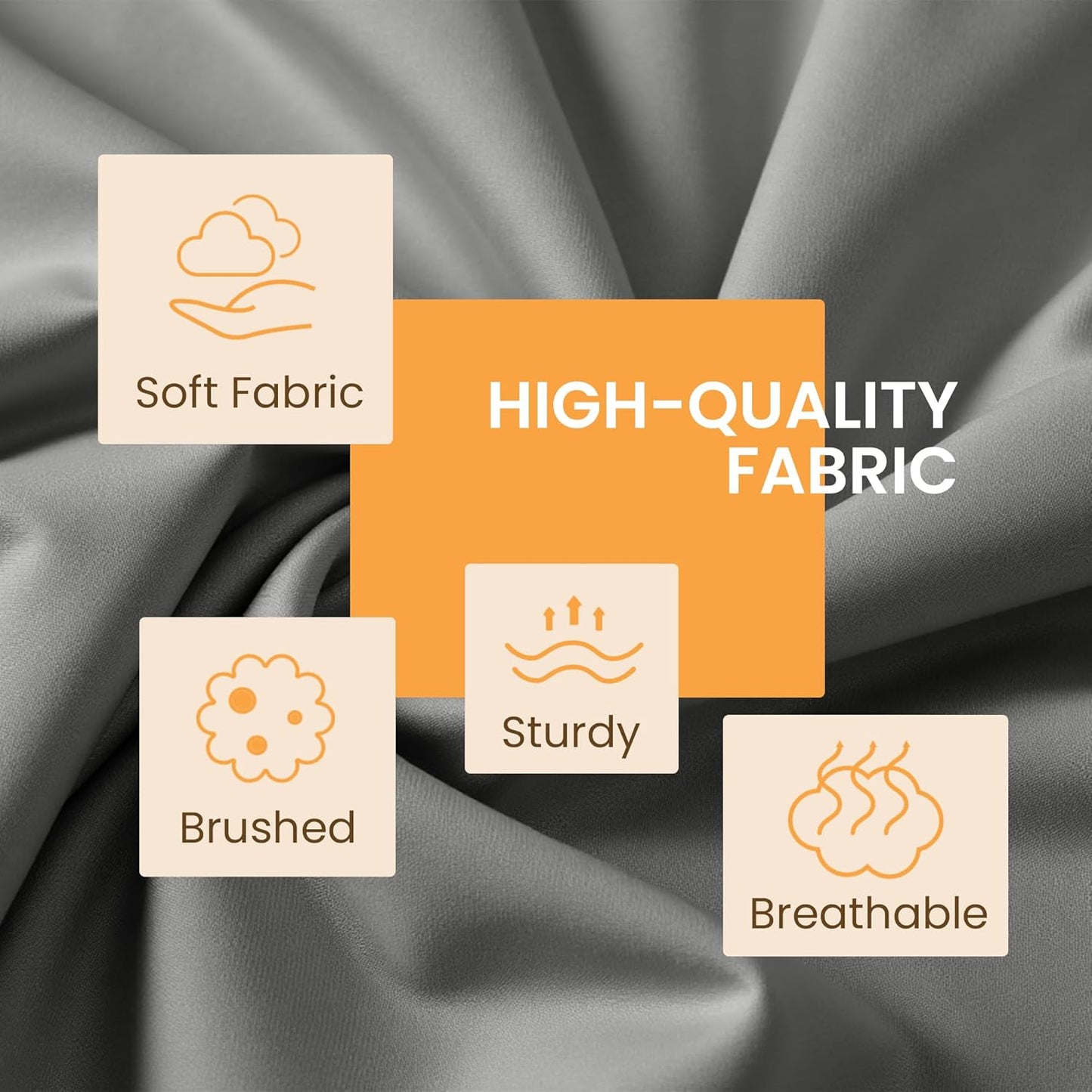 Regine Switzerland Queen Size 4-Piece Sheet Set - Comfy, Breathable, Cooling Bed Sheets - Dark Grey
