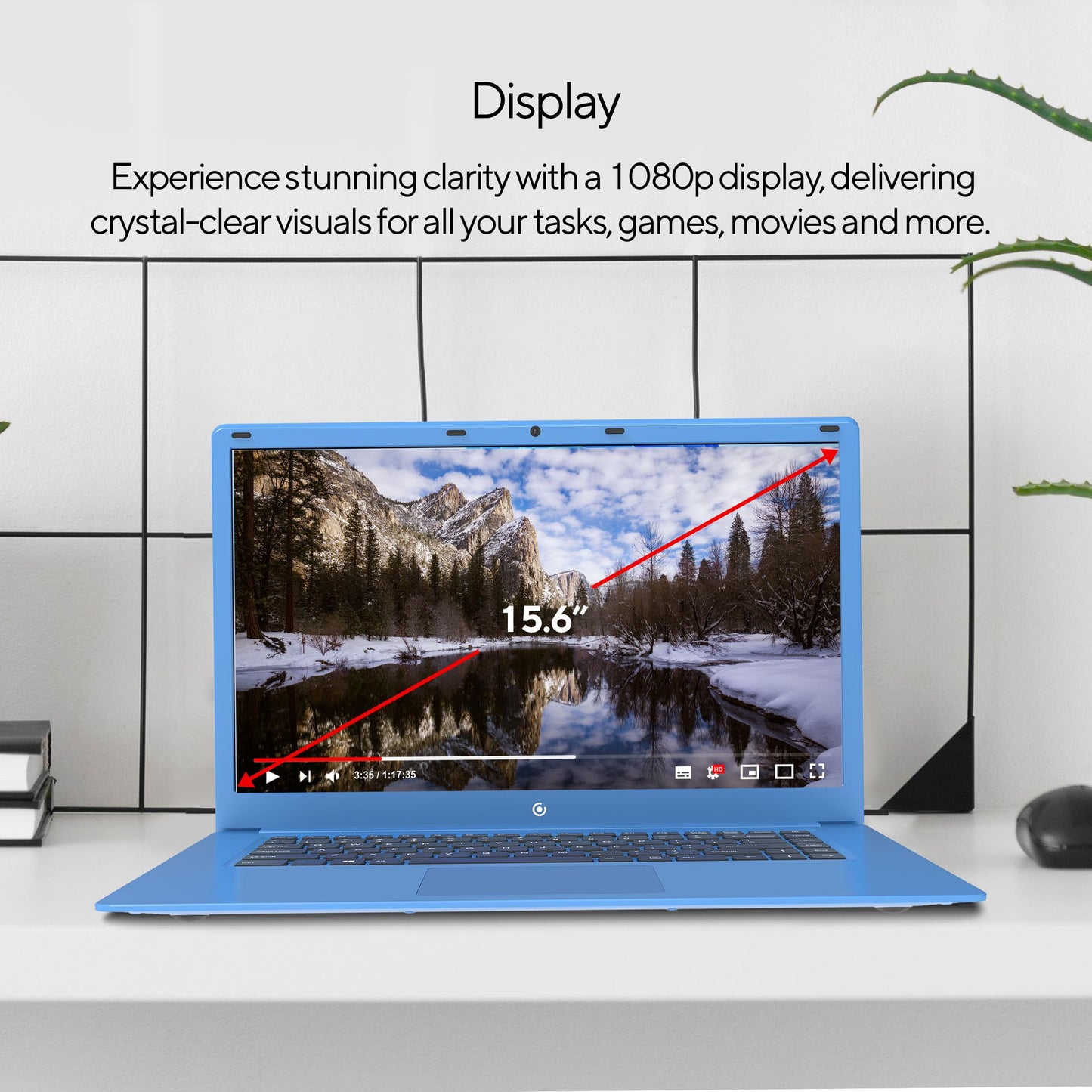 Core Innovations 15.6″ Full HD Laptop – Intel Celeron N4020, 4 GB RAM, 64 GB SSD, Windows 11, Dual USB, Mini HDMI, Lightweight & Budget-Friendly - Blue