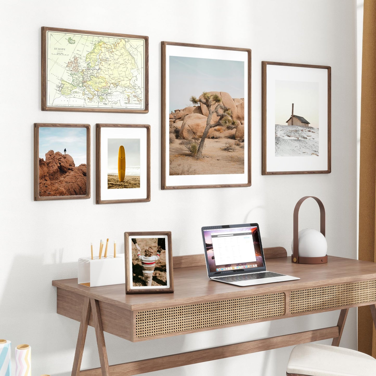 Dreamland 16x20 Picture Frame, USA-Sourced Walnut Wood Photo Frames with HD Tempered Glass, 16 x 20 Wooden Frame Matted to 11 x 14, 16x20 Frames Handcrafted Rounded Corner for Tabletop or Wall Display
