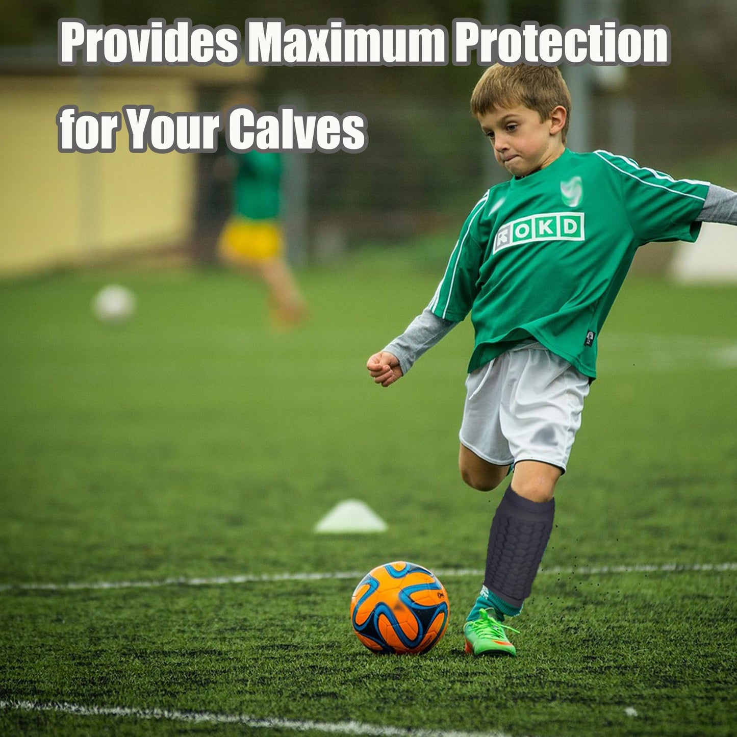 Shin Defender Shin Guards Kids, Soccer Shin Guards for Youth Adult, Lightweight Calf Protective Gear for Football Soccer Ski with Honeycomb Pads