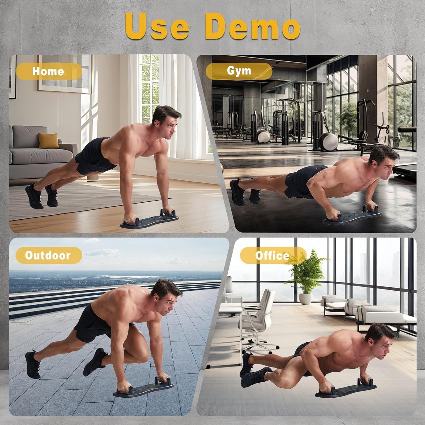 HOTWAVE Push Up Board, Portable Pushup Board for Men, Foldable Push-up Board, Multifunctional Push Up Board-20 in 1 at Home Gym, Pushup Handles for Chest Muscle Exercise Strength Training Equipment