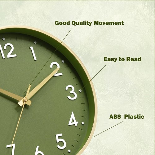Mosewa Wall Clock 8 Inch, Battery Operated Silent Non-Ticking Modern Analog Clock Decorative for Kitchen, Bedroom, Office(Gold)