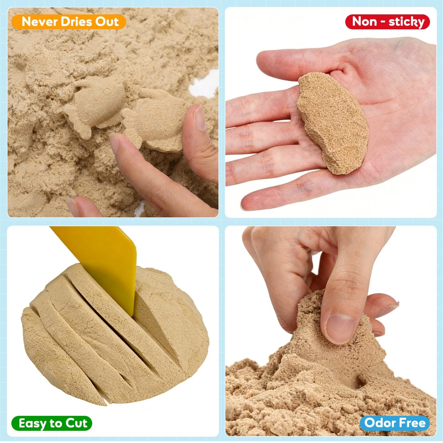 FURWEY 13.3lbs Play Sand, Natural Brown Sensory Sand,Suitable for Children to Shaping, Squeezing and Sculpting（Without Molds）