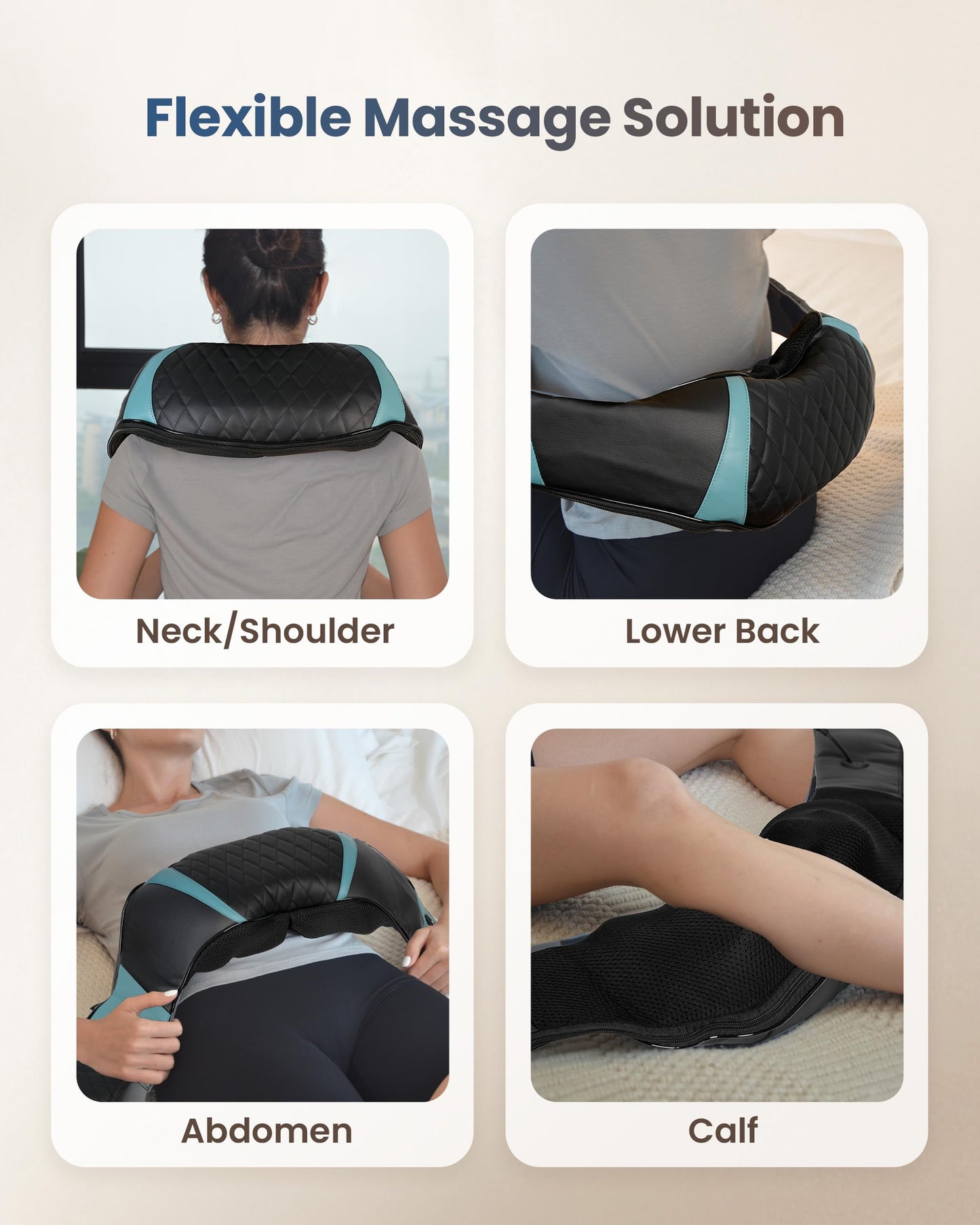 COMFIER Cordless Neck Massager with Heat, Deep Kneading 3D Shoulder Massage for Tired Muscles, FSA Eligible, Lightweight Portable for Home Travel, Father Day Gift
