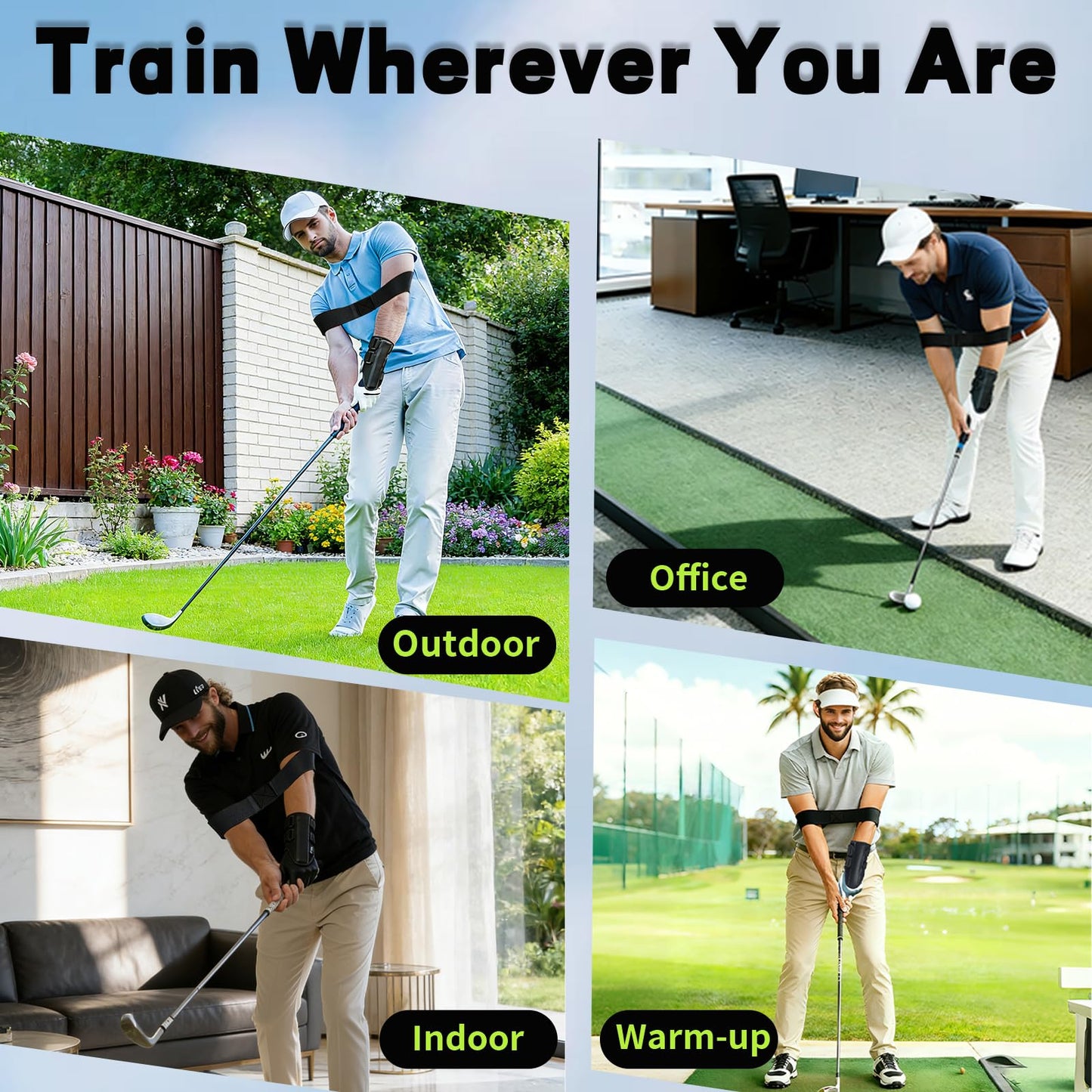 Ciawlro Golf Wrist Training Aid Kit with Wrist Brace & Arm Band, Durable & Comfortable Swing Trainer to Keep Arms Connected & Stabilize Wrist, Improve Swing Consistency for Beginners & Practice
