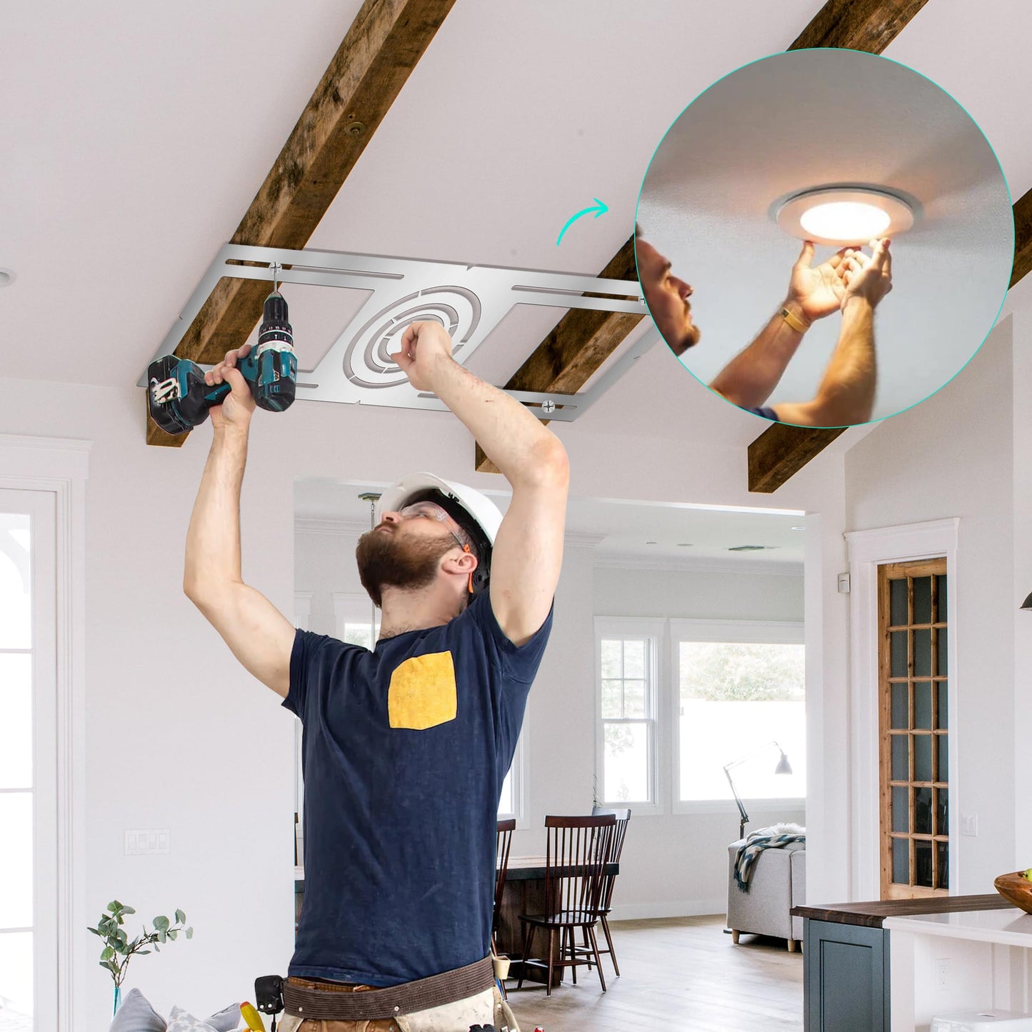 New Construction Mounting Plate, 3-4-6 Inch, LED Recessed Lighting Housing Kits for remodeling, Basement remodeling, Hanging Ceiling and LED Lighting, Shallow Recessed Lighting Housing Plate,40PC