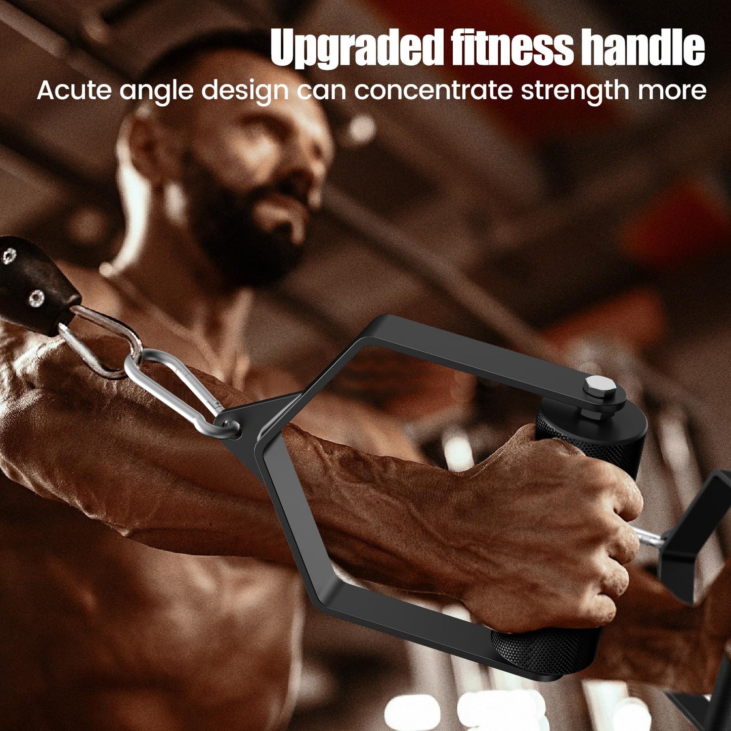 CXPZLLBNHH Pull Down Attachments for Gym, Grip Ø 2.36 in Arm Wrestling Exercise D Handle Cable Attachment, Single Arm Lifting Deadlift Handle Grip for Wrist Forearm and Grip Strength