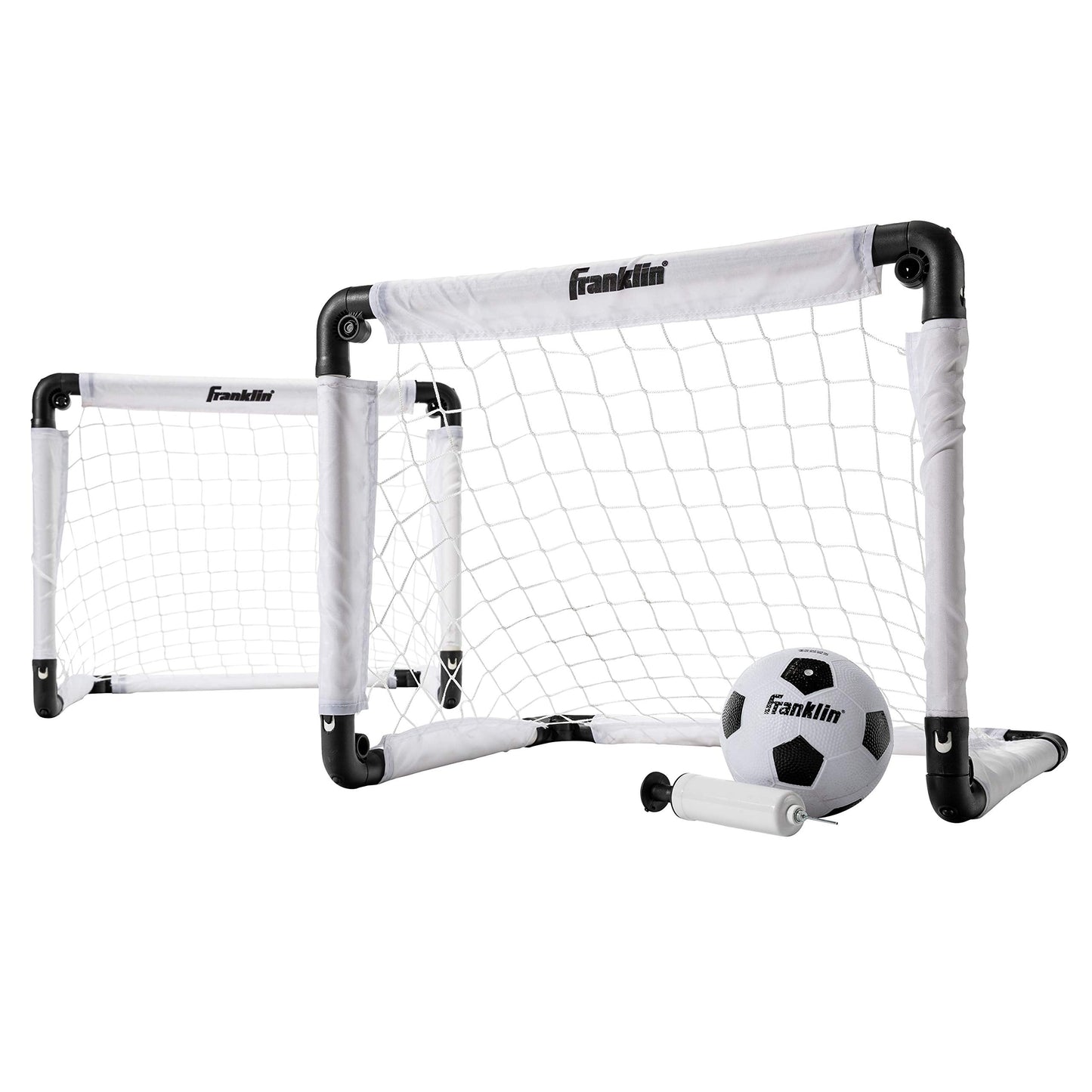 Franklin Sports Kids Mini Soccer Goal Set - Backyard/Indoor Mini Net and Ball with Pump - 22" x 17"