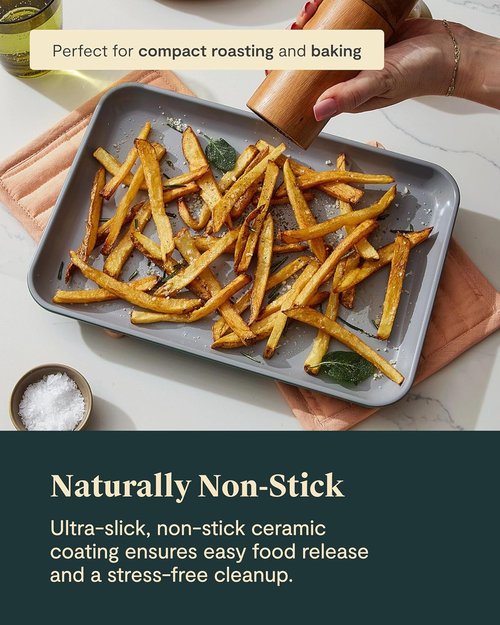 Caraway Nonstick Ceramic Baking Sheet Duo (9x13”) - Non-Toxic & Oven Safe - Mini Sheet Pan in Navy