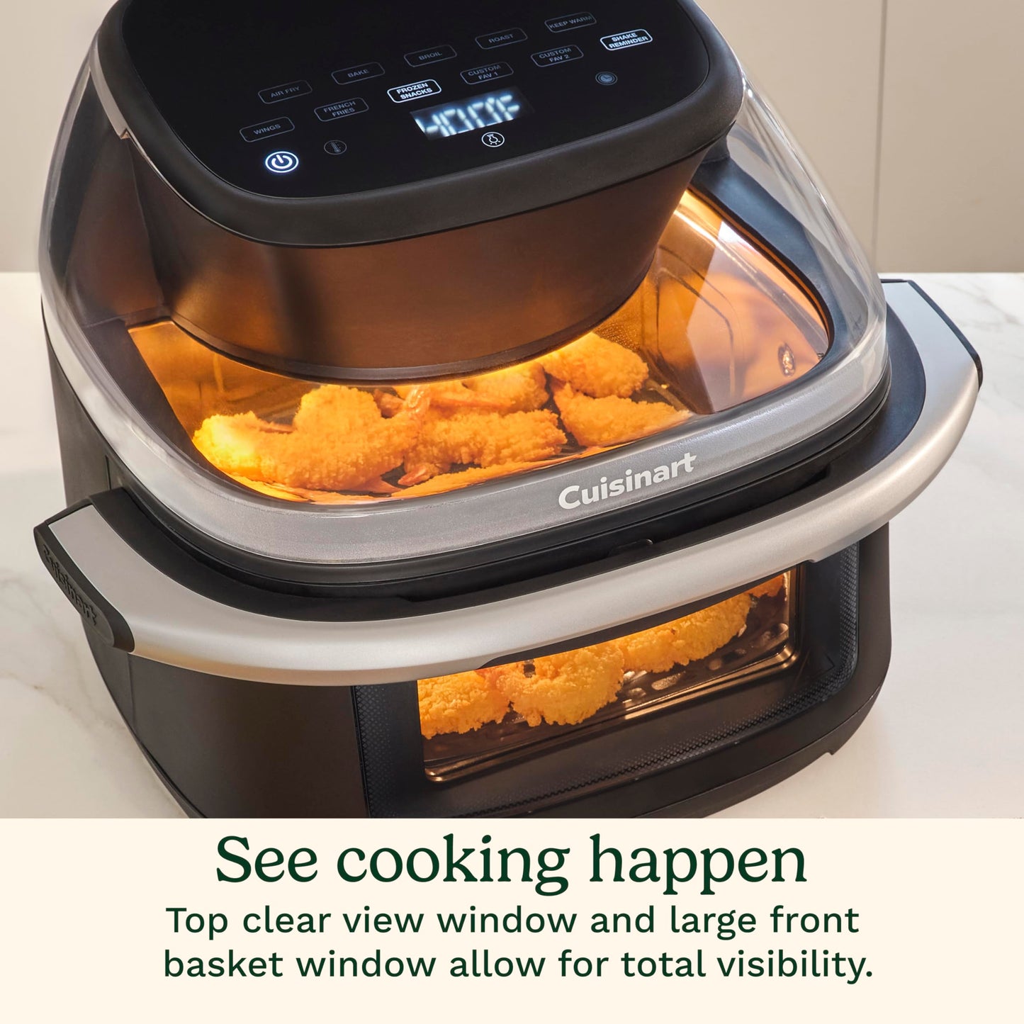 Cuisinart ClearView Large 9-Quart Basket Air Fryer with ClearView Window, Digital Control Panel, 5 Functions, 3 Air Fry Presets, 2 Custom Presets, Easy Clean, PFAS-Free, 3 -Year Warranty, AFC-9