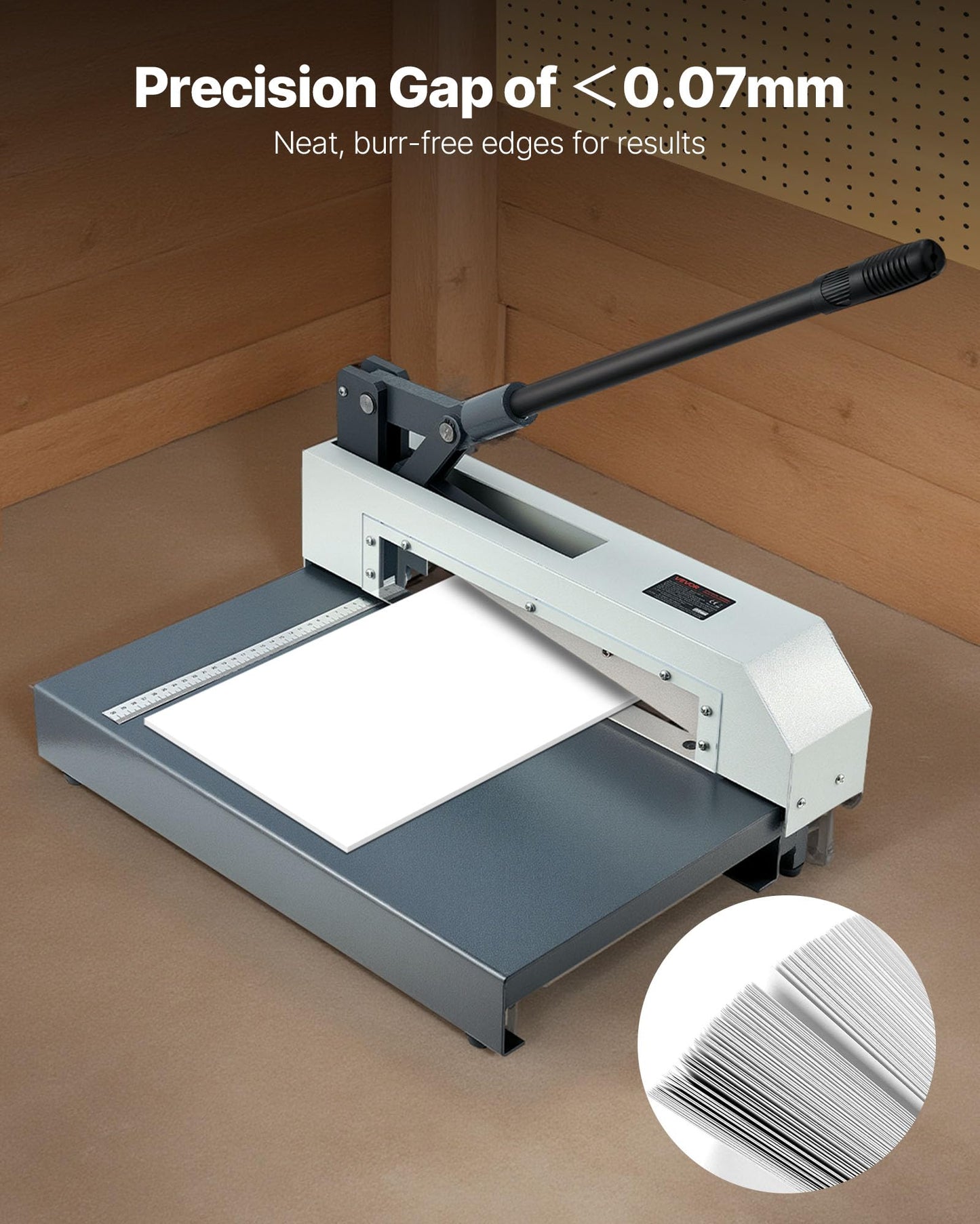 VEVOR Guillotine Sheet Metal Shear, 12 in Manual Hand Plate Shear, Heavy Duty Metal Plate Cutter Tool, with Solid Steel Frame, High Precision, for Cutting PCB Boards, Aluminum, Steel, Copper, Plastic