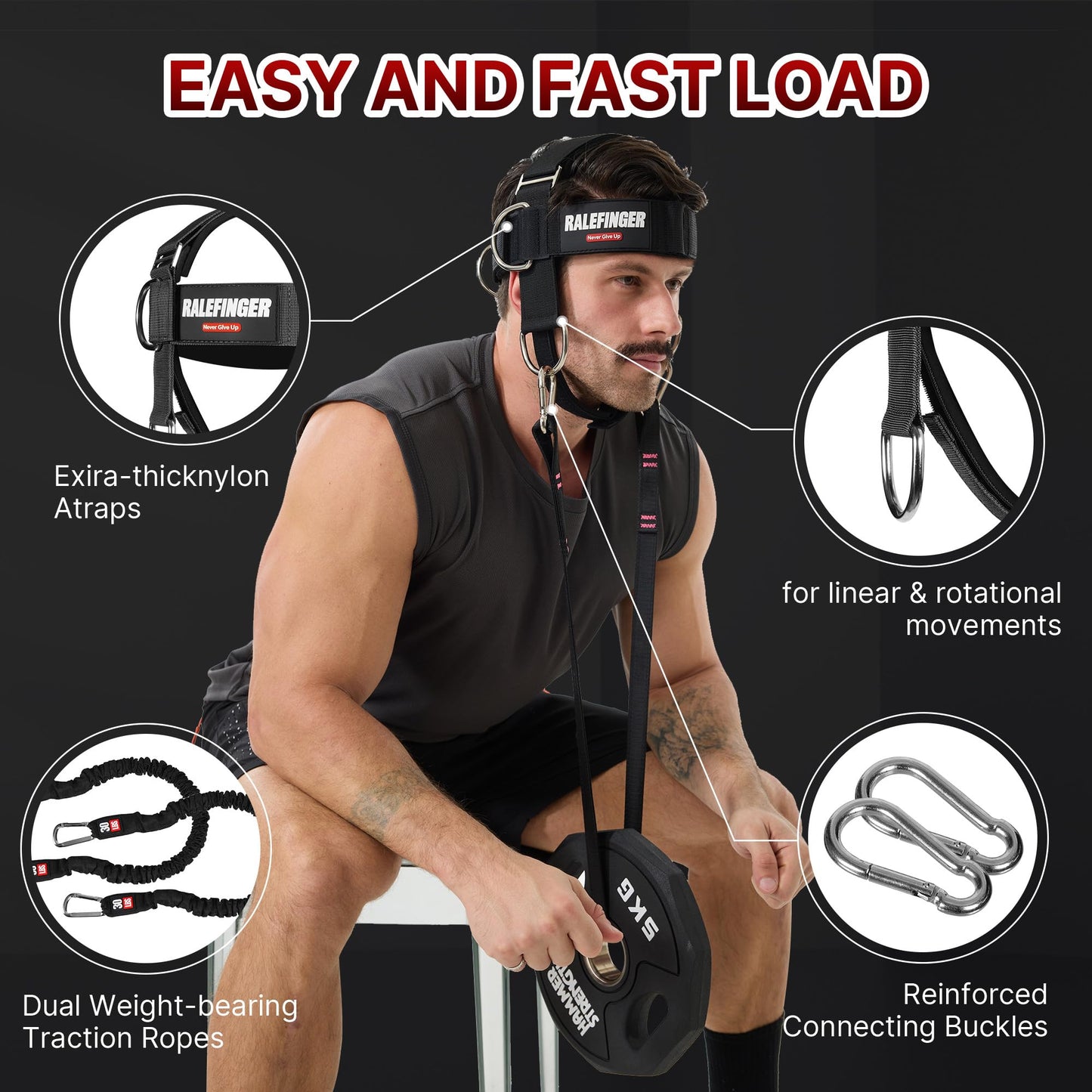Neck Exerciser and Neck Trainer- Neck Training with 30lb Resistance Bands，Neck Strengthener Workout Equipment