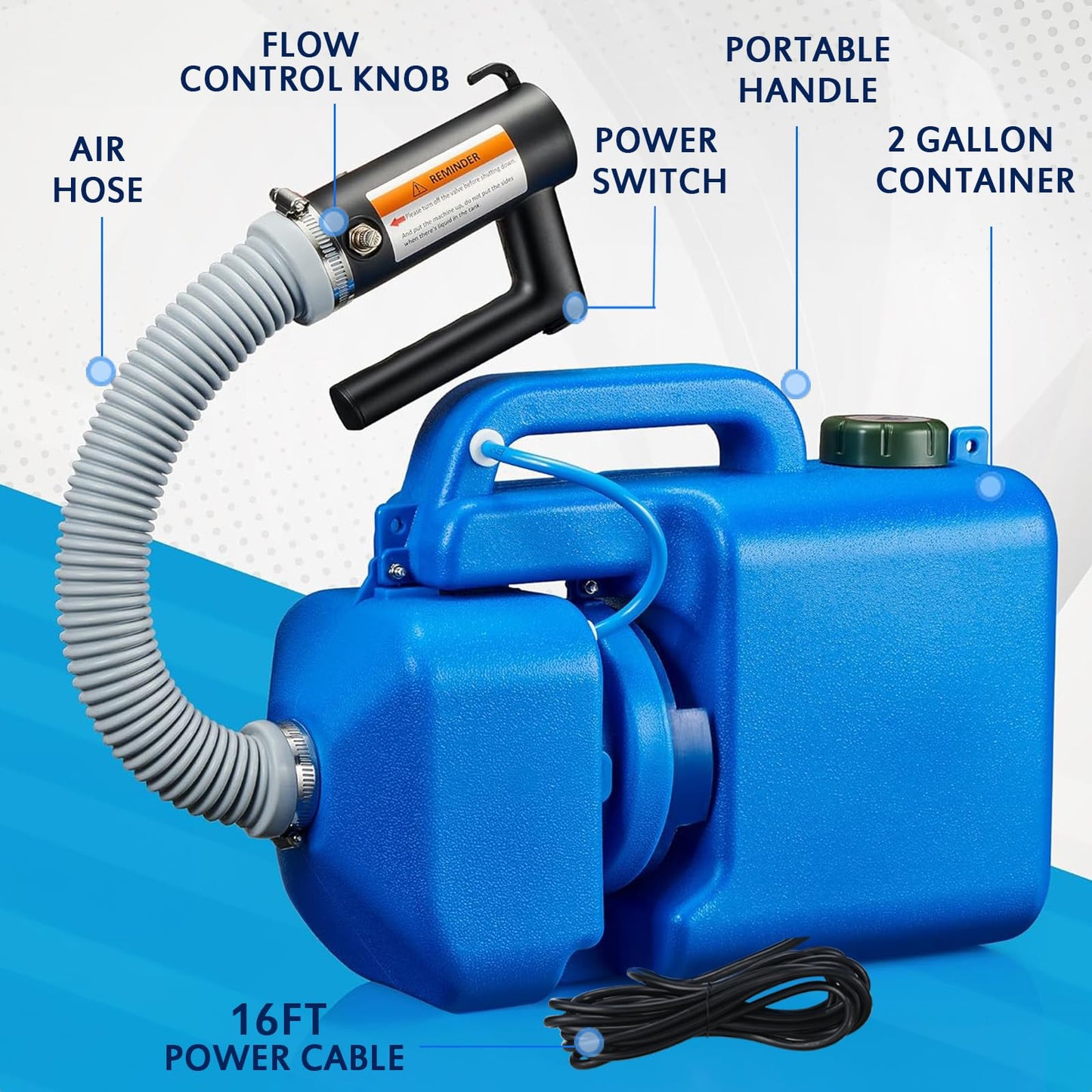 LONYEON 8L Electric ULV Cold Fogger Machine with Backpack Mist Atomizer, Adjustable Flow Rate, Large Area Spraying for Home Indoor Outdoor