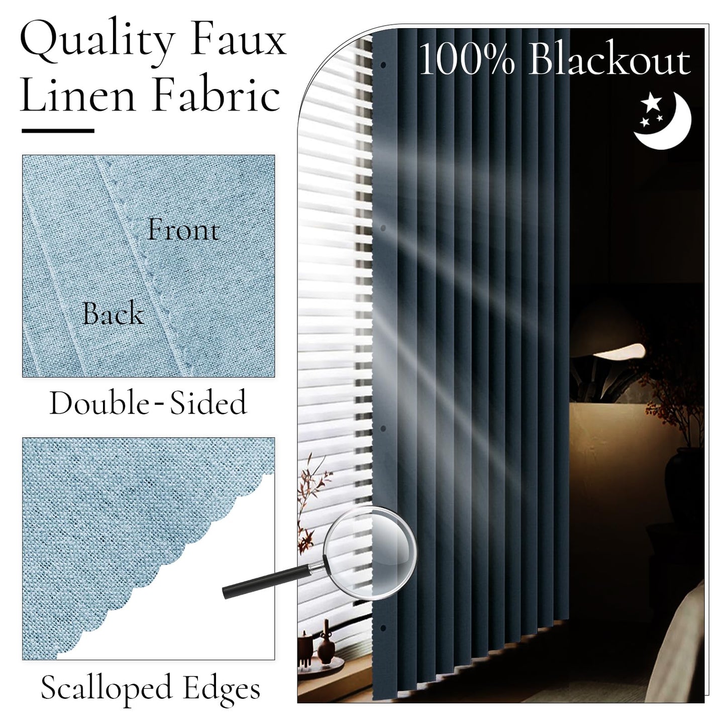 HMYI 100% Blackout Magnetic Curtain for Closet Door, Accordion Folding Door Curtain for Doorway/Laundry/Pantry/Hallway, 1 Panel, W45 x L80, Blue