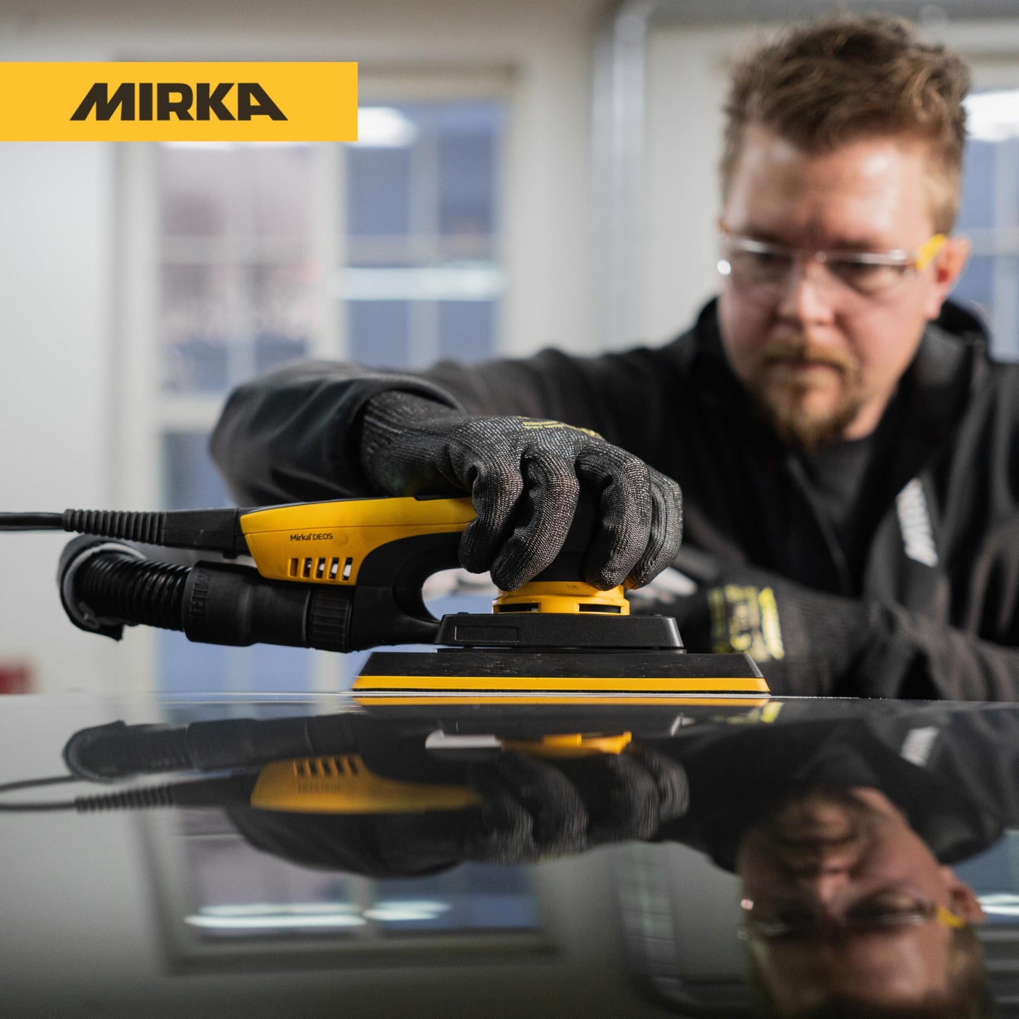 Mirka DEOS II 383X 2.75"x8" Orbital Sheet Sander for Auto Body Repair, Body Filler & Primer, 3.0mm Orbit, Brushless Motor, Low Profile, Variable Speed, Dust-Free Ready, Bluetooth