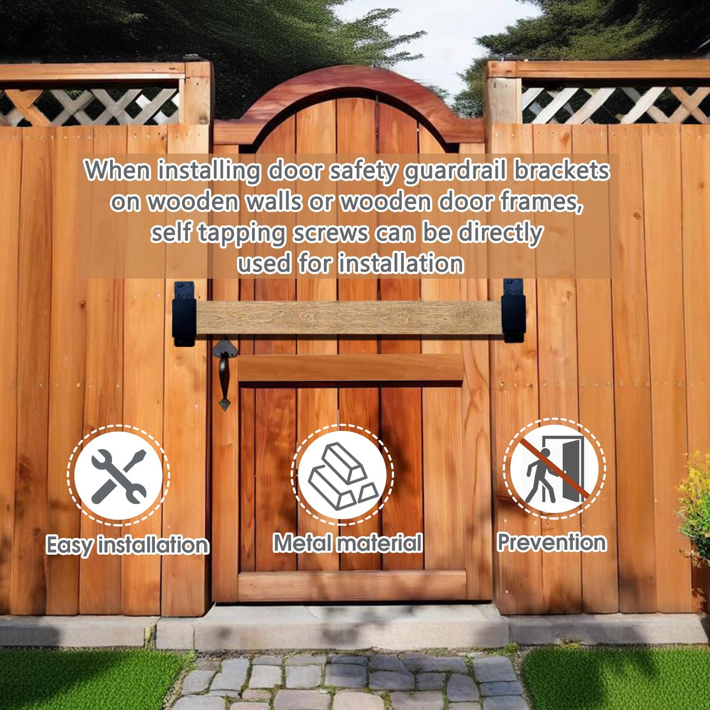 2x4 Brackets, Door Barricade Brackets, Door Security Bar U Bracket, Suitable for Garage Door Bracket, Reinforcing Barns, Gardens, Sheds, and Safety Doors (Black 4 Pack)