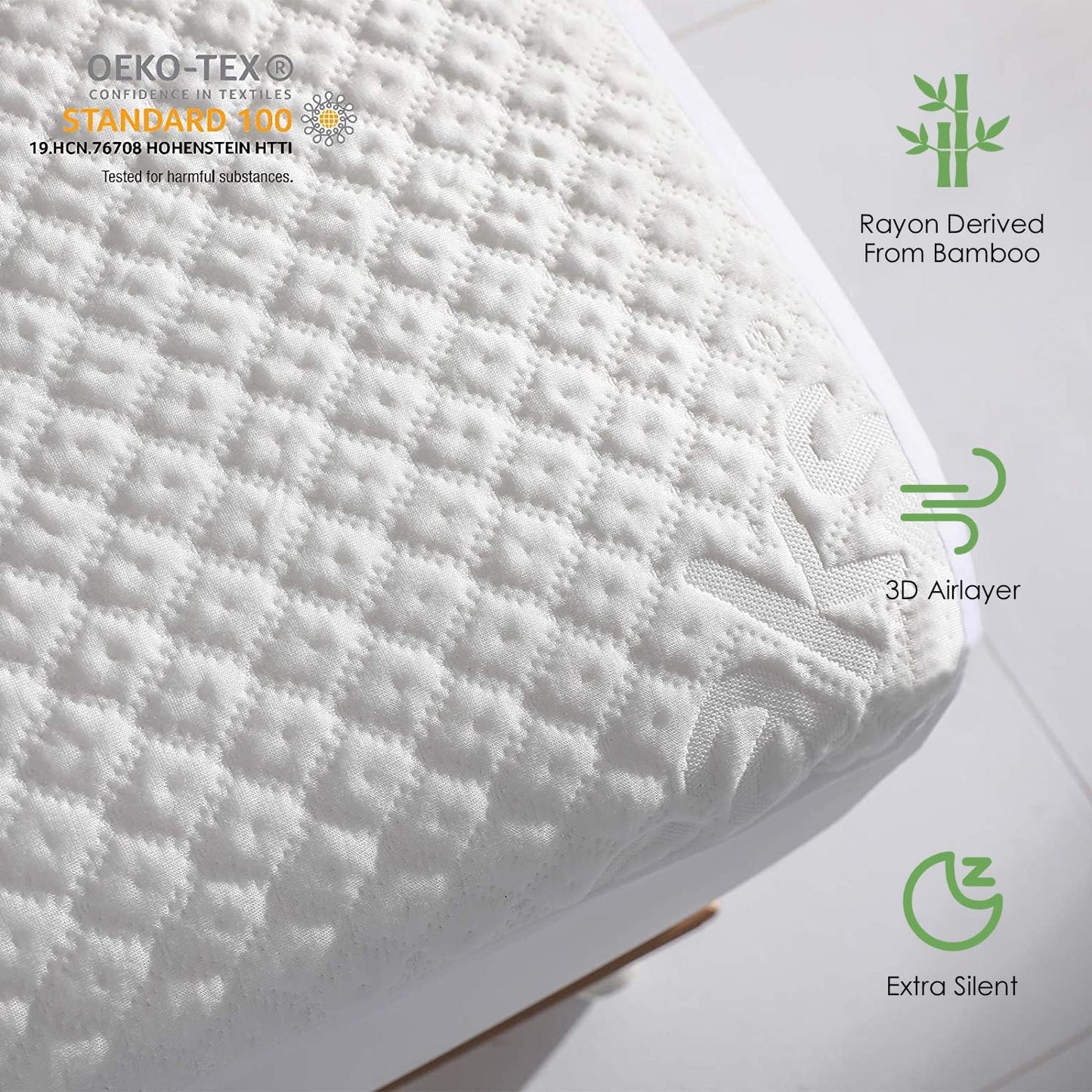 Skiennix King Size Waterproof Mattress Protector - Deep Pocket Fitted Cover for Mattresses Up to 18''