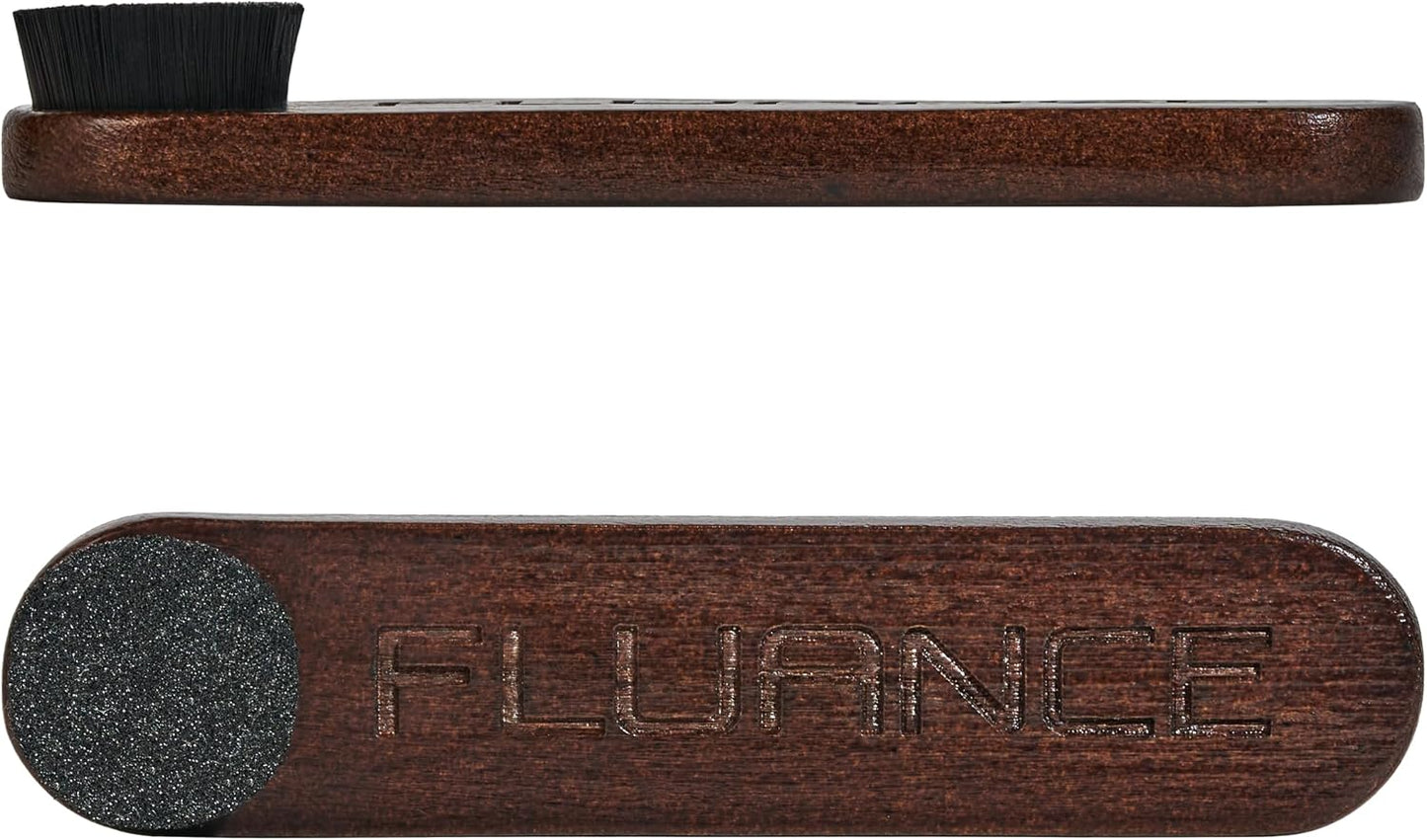3-in-1 (VB65) Fluance Vinyl Record & Stylus Cleaning Kit with Anti-Static Carbon Fiber Brush, Velvet Brush, Stylus