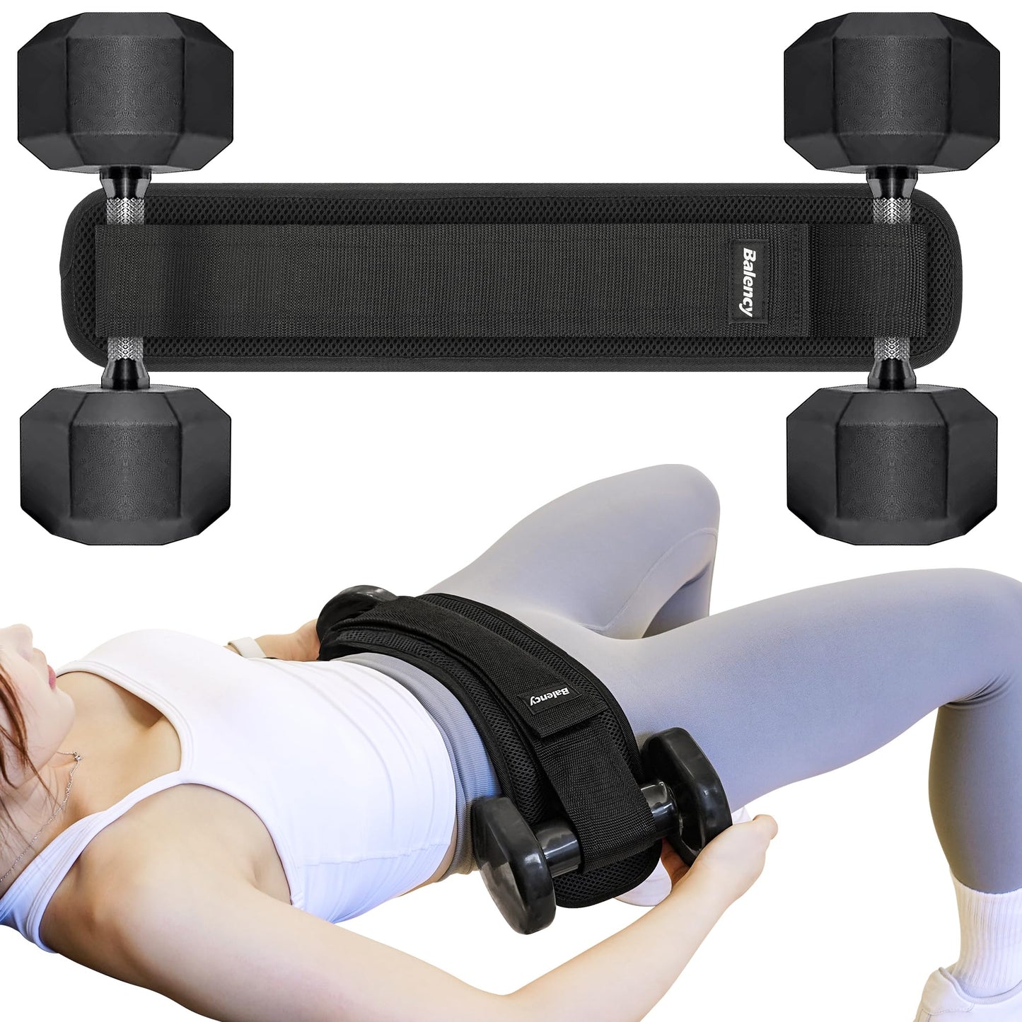 Balency Hip Thrust Belt for Dumbbells & Kettlebells - Slip-Resistant Padding, Perfect for Gym & Home Workouts