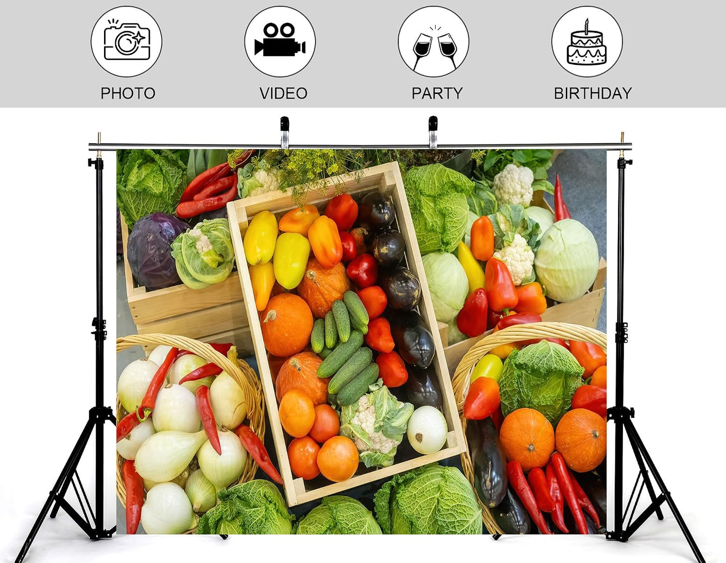 KeyWork 10x7ft Commercial Restaurant Food Photography Backdrop,Professional Cafe Interior Scene,Fresh Produce Display