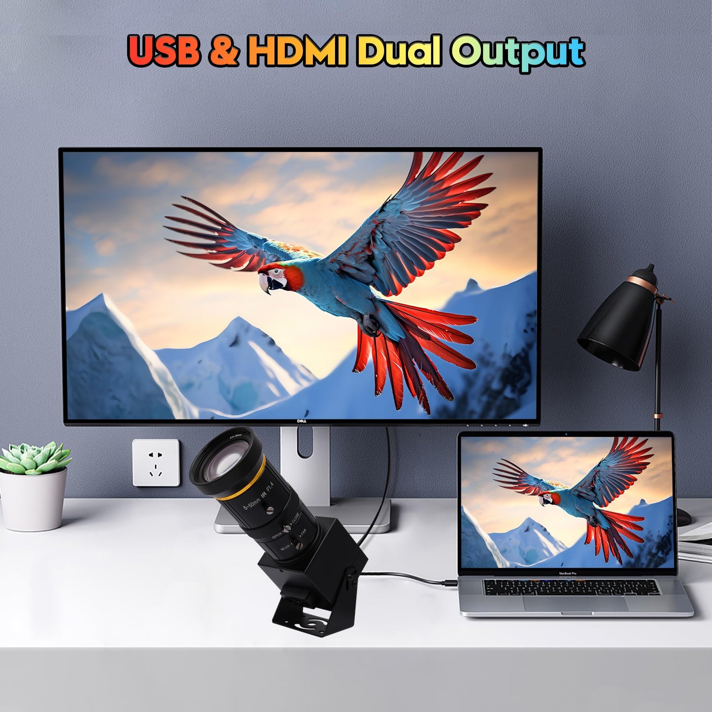 SVPRO HDMI USB Camera 4K 60fps USB3.0 Streaming Webcam with Zoom 5-50mm Telephoto Lens,10X Optical Zoom Industrial Microscope Camera H.264 Video Camera for Computer,Raspberry Pi,Monitor