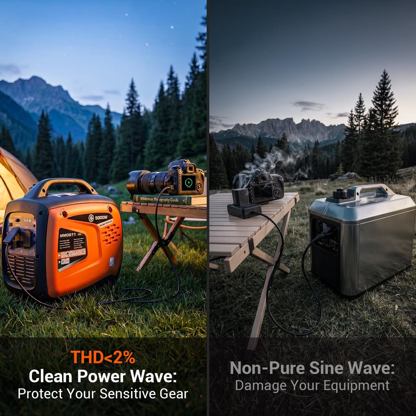 MUTAOMAY 5000W Portable Inverter Generator for Home Emergency Backup Power, Super Quiet Small Gas Powered Generator for Camping, RV, Outdoor, Jobsite with ECO Mode, Parallel Capable, EPA Compliant