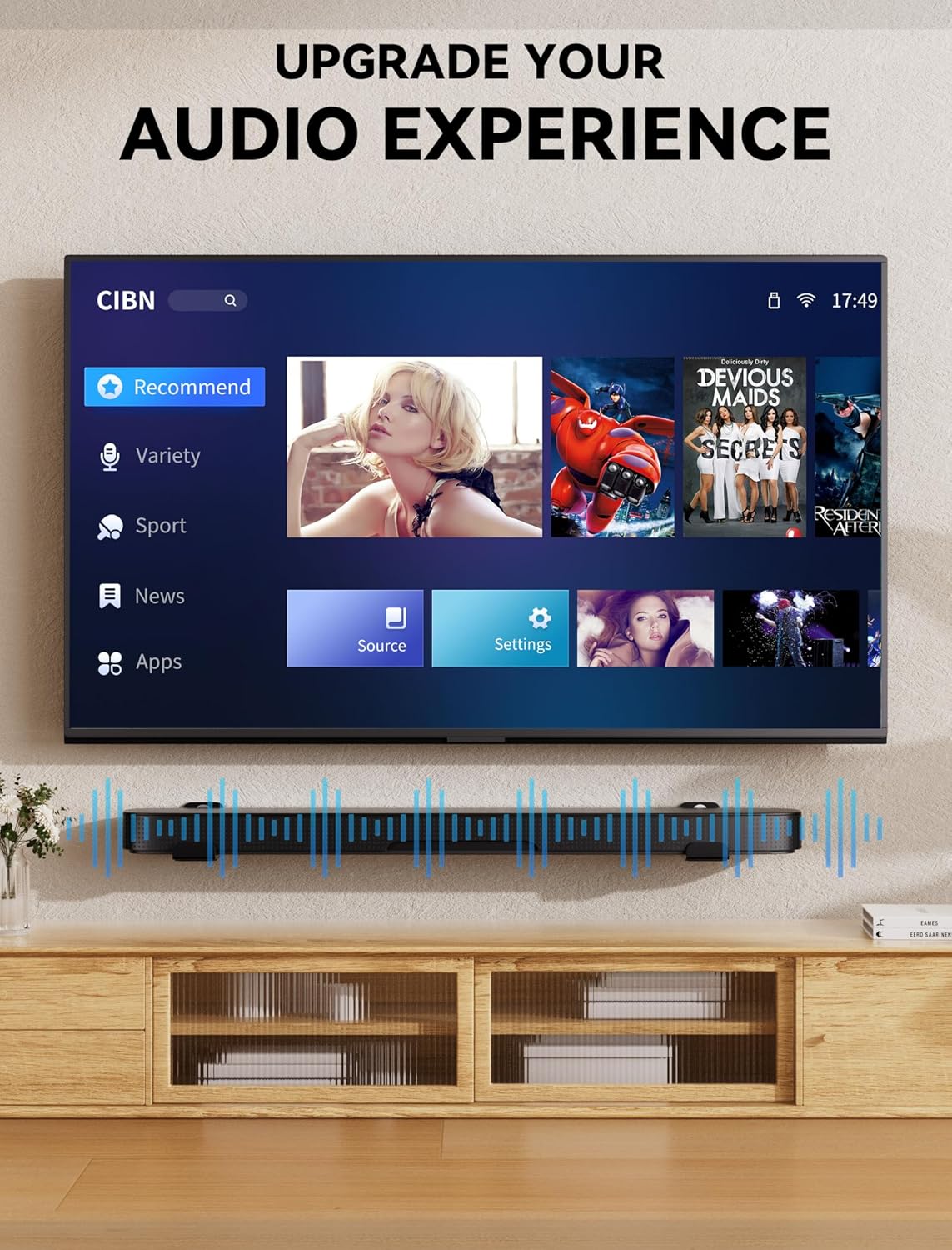 MUAKIOY (2 Sets) 3.4" 5.8" Soundbar Mount, Speaker Wall Mount Brackets Under TV, Heavy Duty Sound Bar Shelf Mounting
