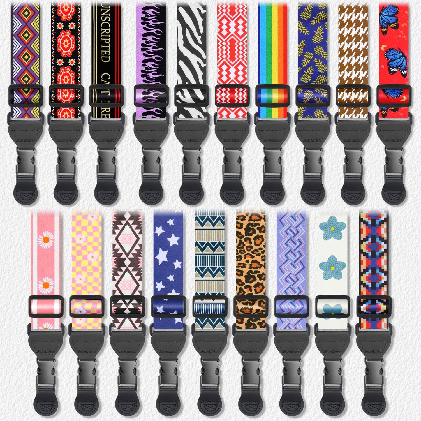 FIEIL Brown and Pink Rhombus Shoulder Strap, Adjustable Camera Strap with 2 Sets of Quick-Release Buckles, Comfortable Neck Strap for iPad, Tablet, Camera, Laptop, Binocular, Luggage Bag