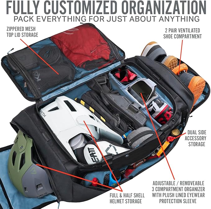 Wildhorn Big Mesa 90L MTB Gear Bag - Lightweight & Waterproof Duffel, Mountain Bike Duffle Bag, Ideal for Gym, Travel, Biking, Motorcycle, and Sports