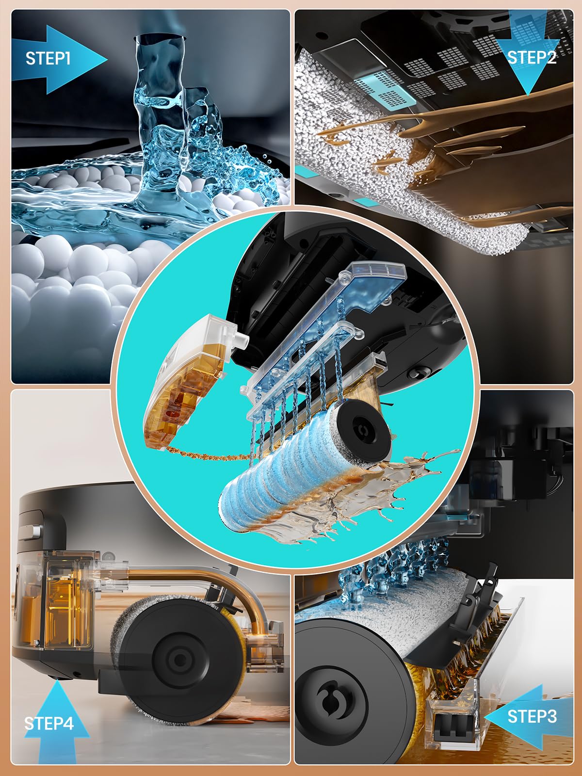 Lefant Robot Vacuum and Mop, 20000Pa Strong Suction, Self-Cleaning Roller Mop with Auto Drying, LiDAR Navigation & Obstacle Avoidance, Tangle-Free Pet Hair, Slim, 800ml Dustbin, 5G WiFi, M210 Pro OMNI