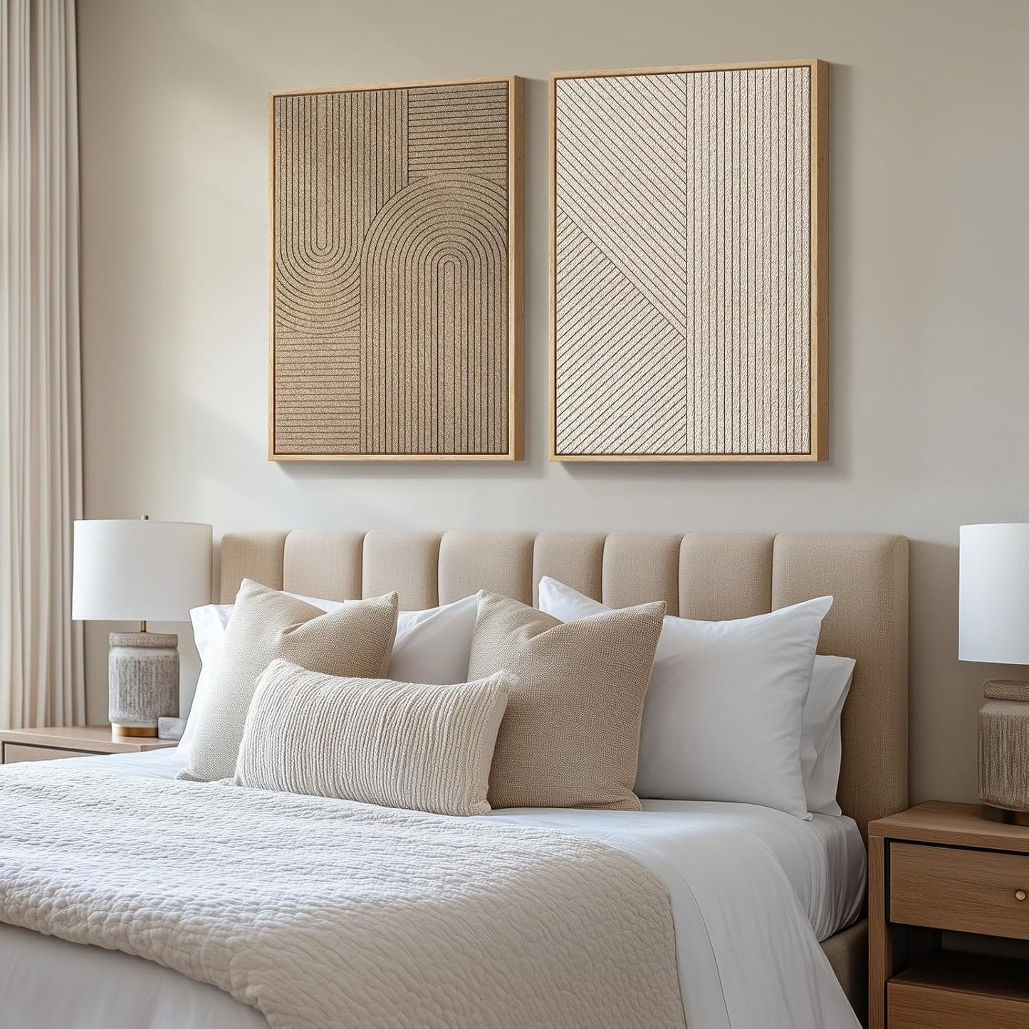Regine Switzerland 3D Textured Wall Art Set - Modern Beige & Brown Abstract Paintings | 24x36 In