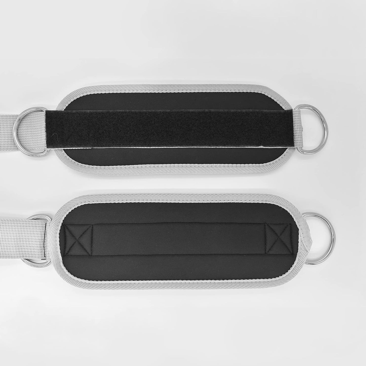 Langmeil Fitness Ankle Straps for Cable Machines, 2 Pack Comfortable Adjustable Padded Ankle Wrist Cuffs, Kickback Glute Workouts for Men Women, D-Ring Leg Straps with Neoprene Padding -Grey