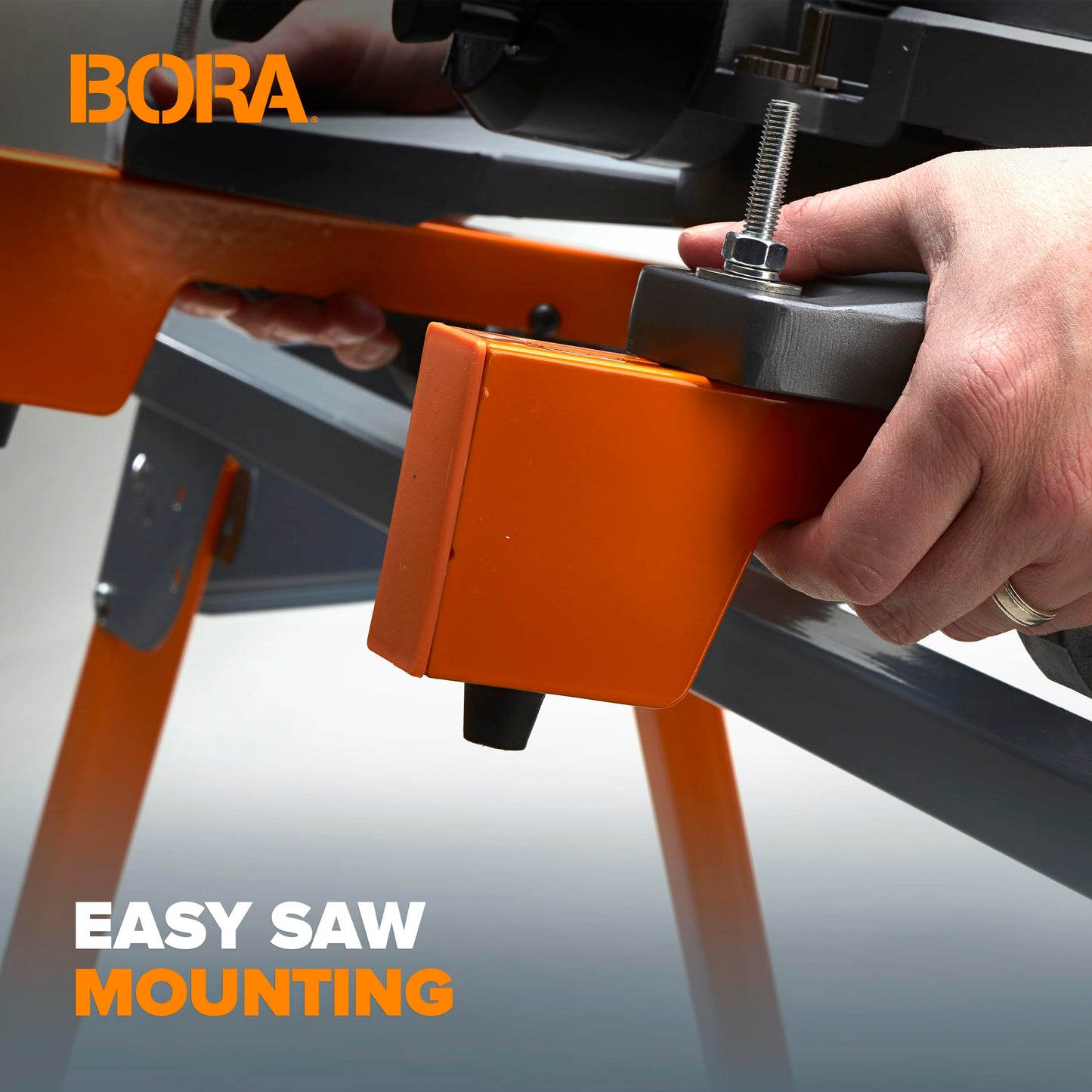 BORA Universal Miter Saw Stand with Quick Release Tool Mounting System- Portable Miter Saw Stand 500 Lbs Max Weight Load - 34-inch Height with Outrigger Arms Up to 114 Inches - PM-4000, Orange