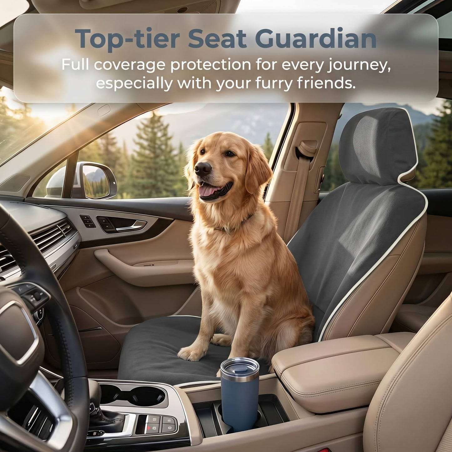 SCOMANAGE Waterproof Stain Resistant Towel Car Seat Covers，Universal Non-Slip for Gym Workout, Swimming, Beach and Workout Outdoor, Machine Washable(Gray, 2 Pack)