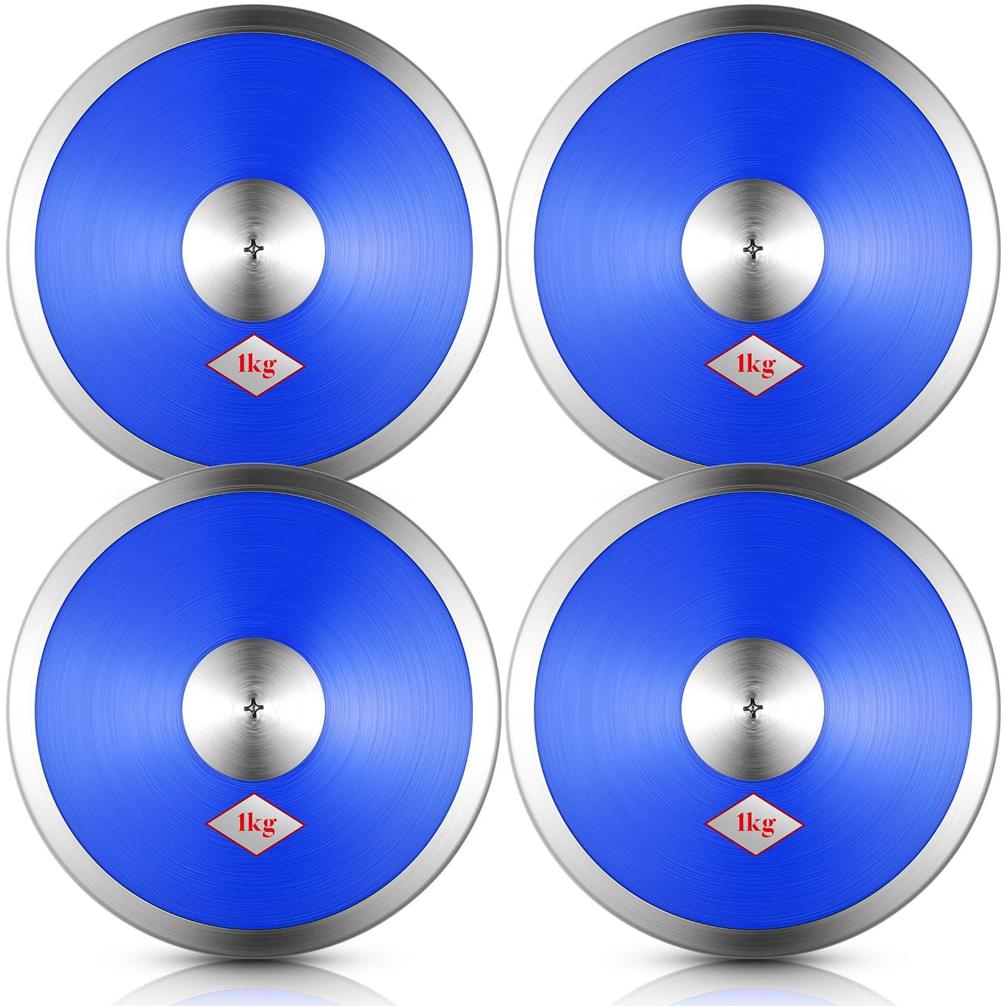VercanMonth 4 Pcs Sports Training Discus Boys Girls Discus Track and Field Discuses Training Equipment for High School and College Throwers Practice and Competition(Blue)