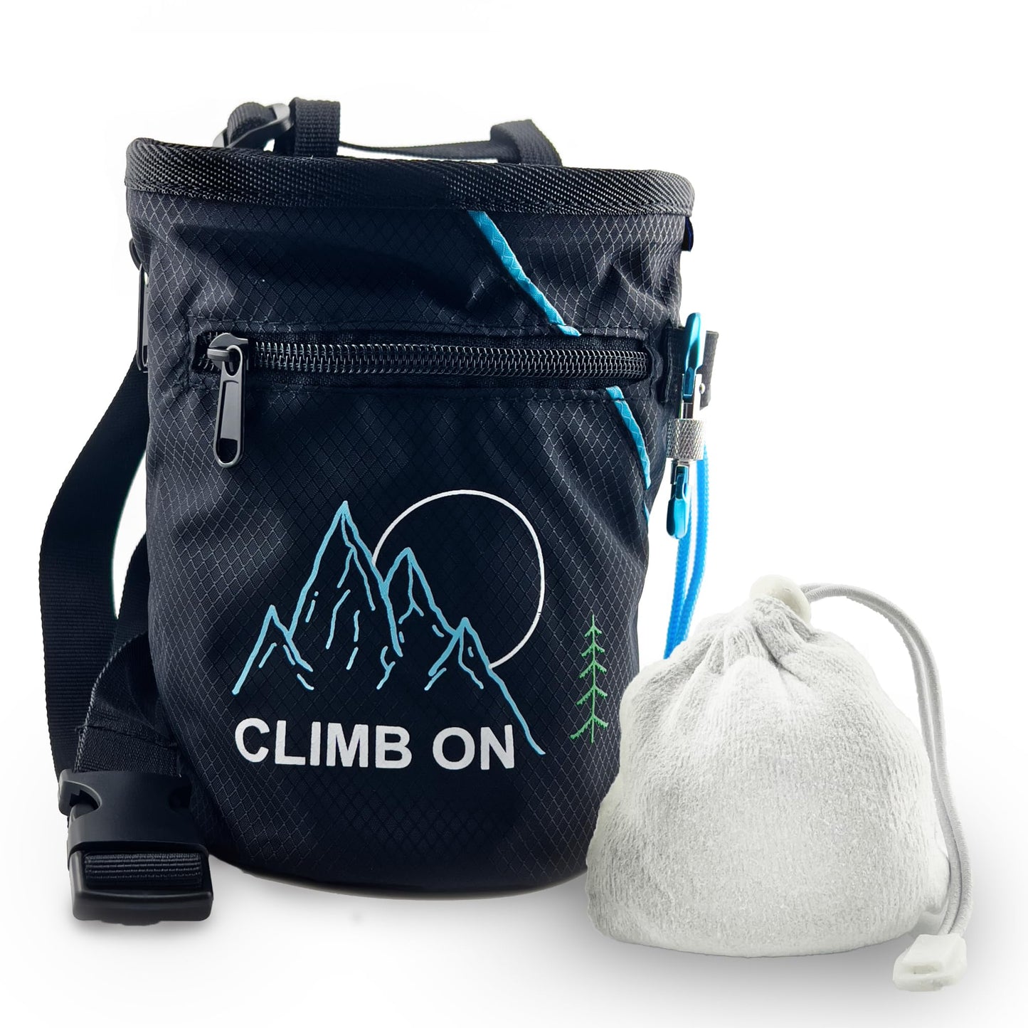 Chalk Bag + Chalk Ball for Rock Climbing, Bouldering, Top Rope | Climb On (Bag + Refillable Ball)