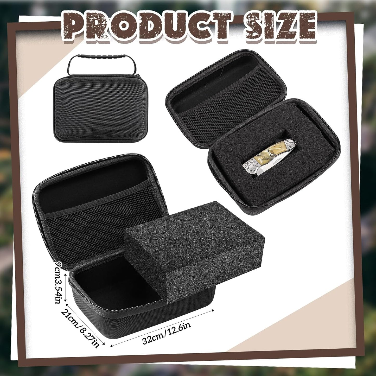 Relaxweex 12.6 8.27 3.5 Inch EVA Hard Case with Customizable Foam x x Protective EVA Carrying Case Shockproof Outdoor
