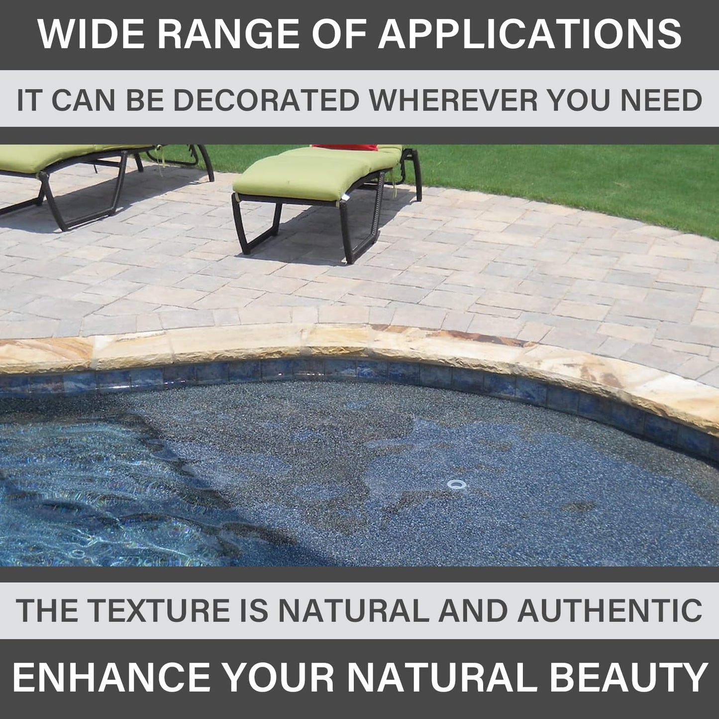 Stone Rock Edge Form Liner 102.36 L x 2.17 "W x 0.59 "T Countertop Edge Form Liner Chiseled Concrete Stone Molds for Concrete Countertops Steps, Benches, Fireplaces Edging