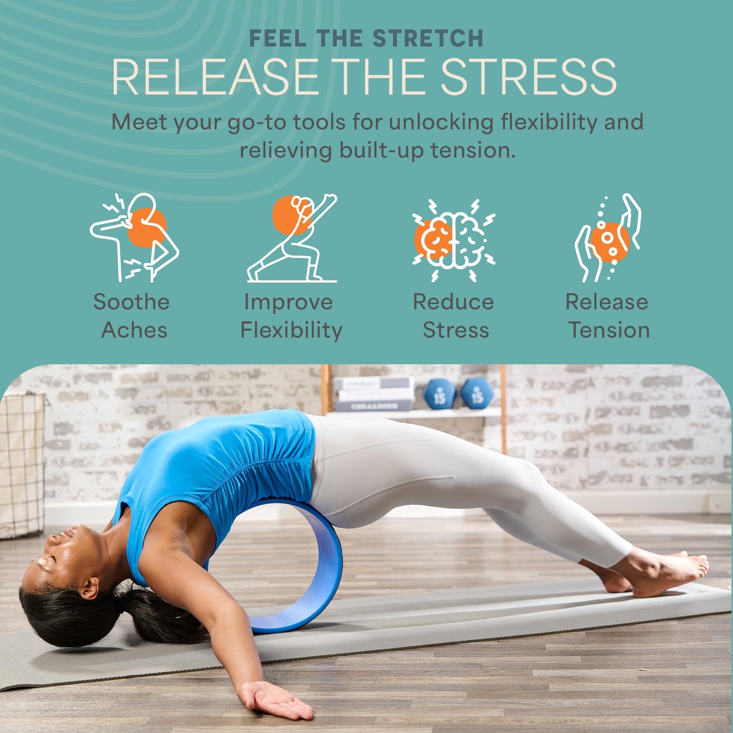 Lifepro Yoga Wheel Set for Shoulder & Neck Pain Relief, Back Alignment & Stretching, Roller for Popping, Cracking, and Stretching, Exercise Roller for Pain Relief and Flexibility
