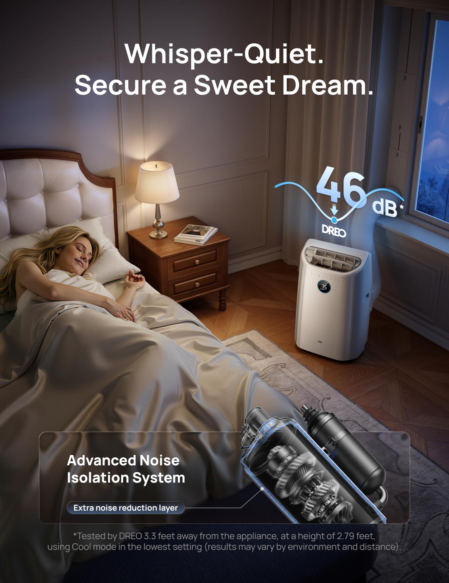 DREO Portable Air Conditioner 516S, 14000 BTU ASHRAE (10000 BTU DOE) Smart AC Unit for Bedroom with Drainage-free Cooling, Fan&Dehumidifier 3 in 1, APP/Voice/Remote, Quiet Standing AC for Room Indoors